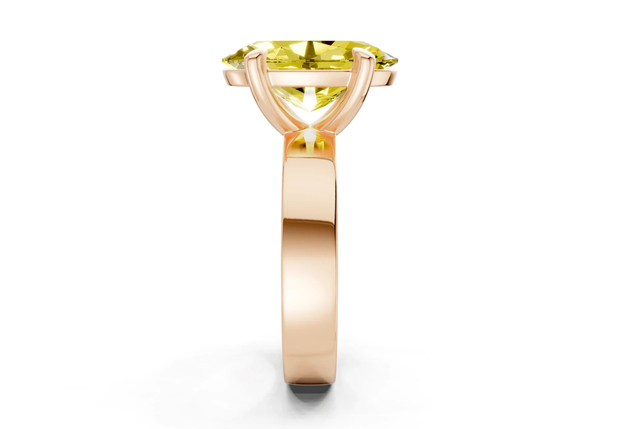 Cascade Yellow Diamond Solitaire Oval Cut 4mm Engagement Ring - Image 6