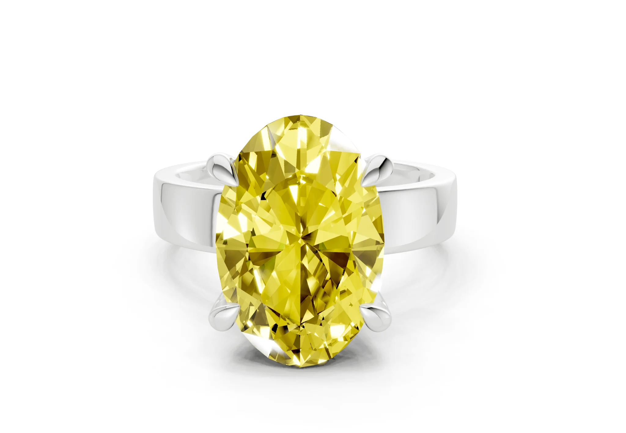 Cascade Yellow Diamond Solitaire Oval Cut 4mm Engagement Ring - Image 7