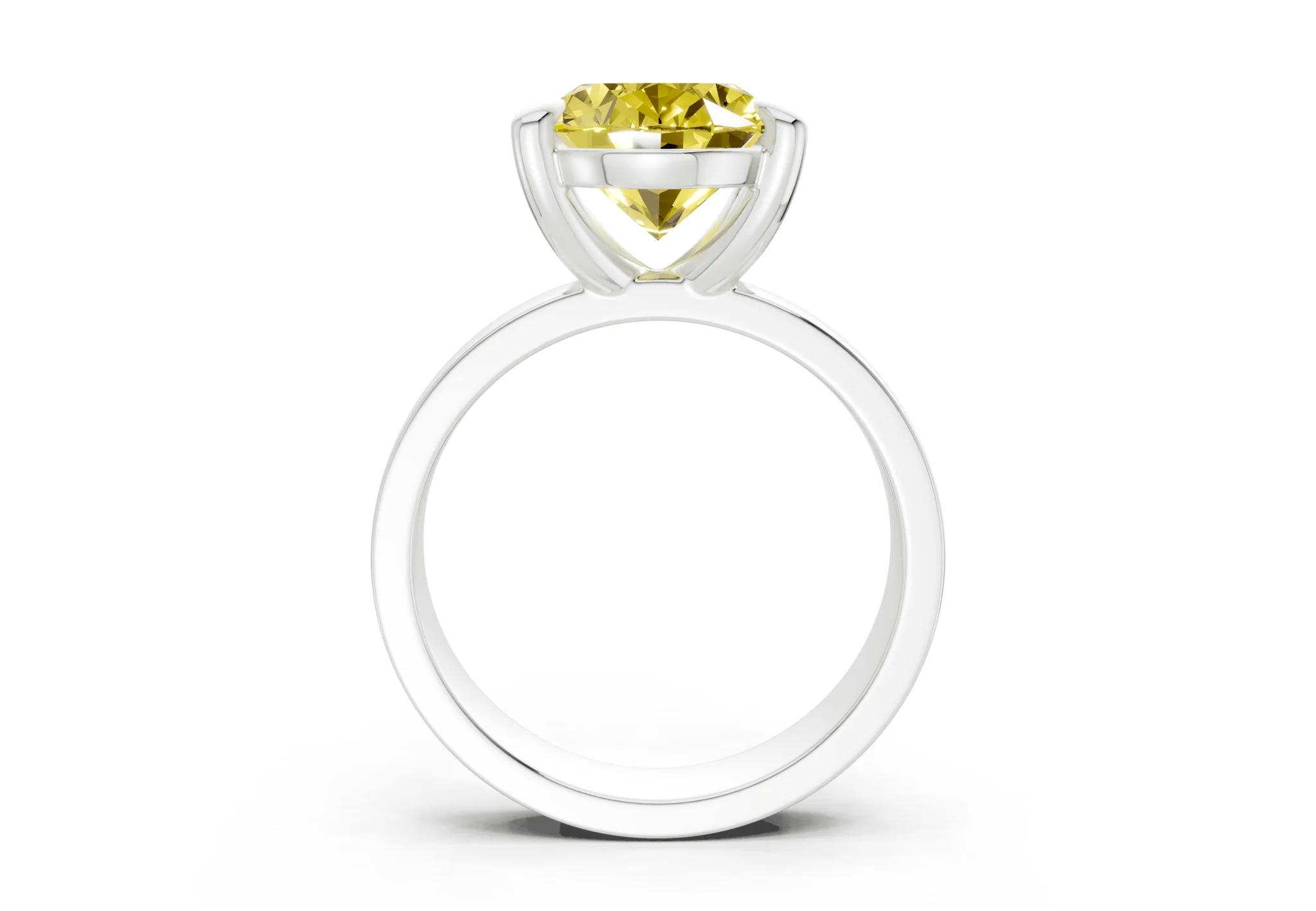 Cascade Yellow Diamond Solitaire Oval Cut 4mm Engagement Ring - Image 8