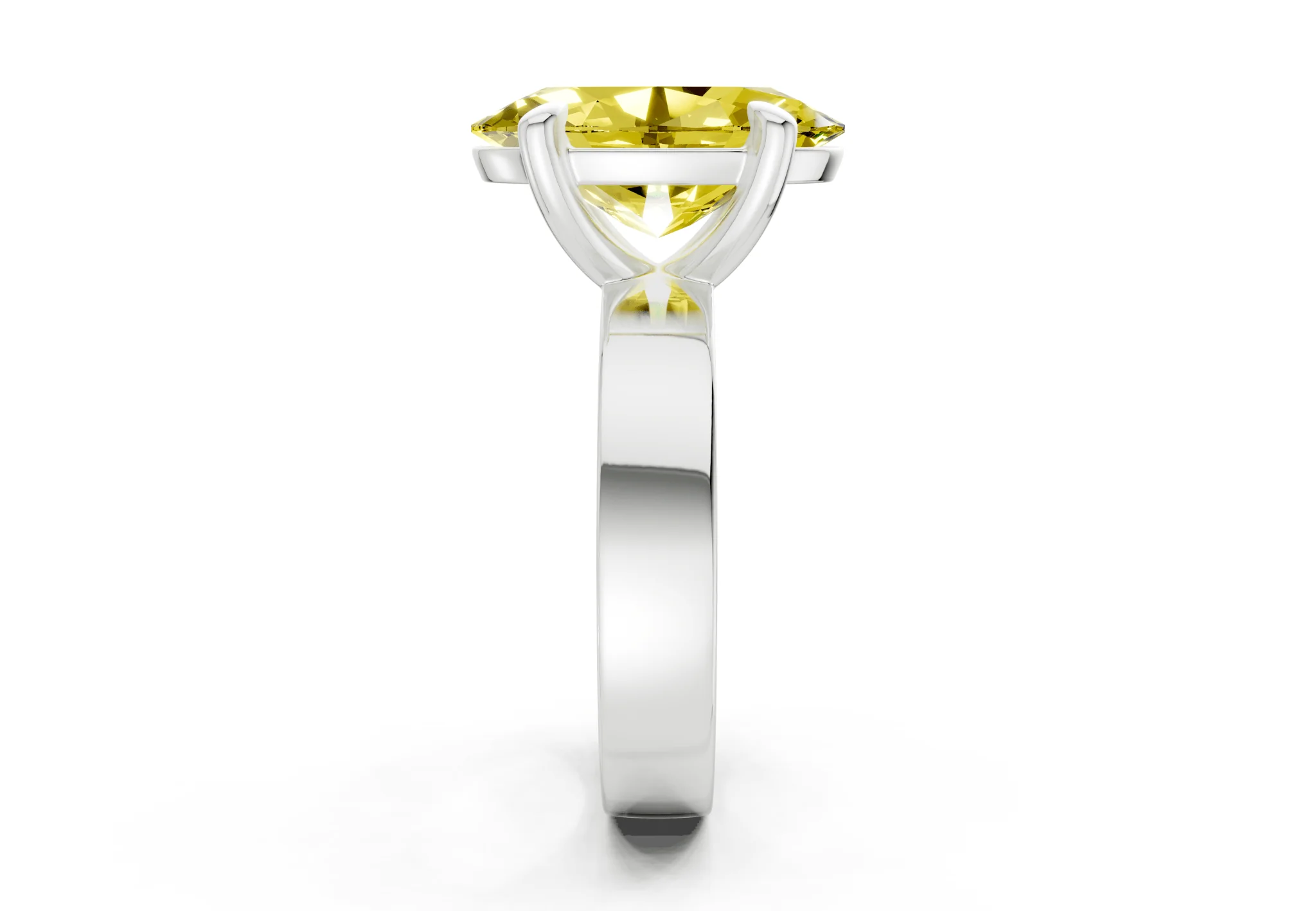 Cascade Yellow Diamond Solitaire Oval Cut 4mm Engagement Ring - Image 9