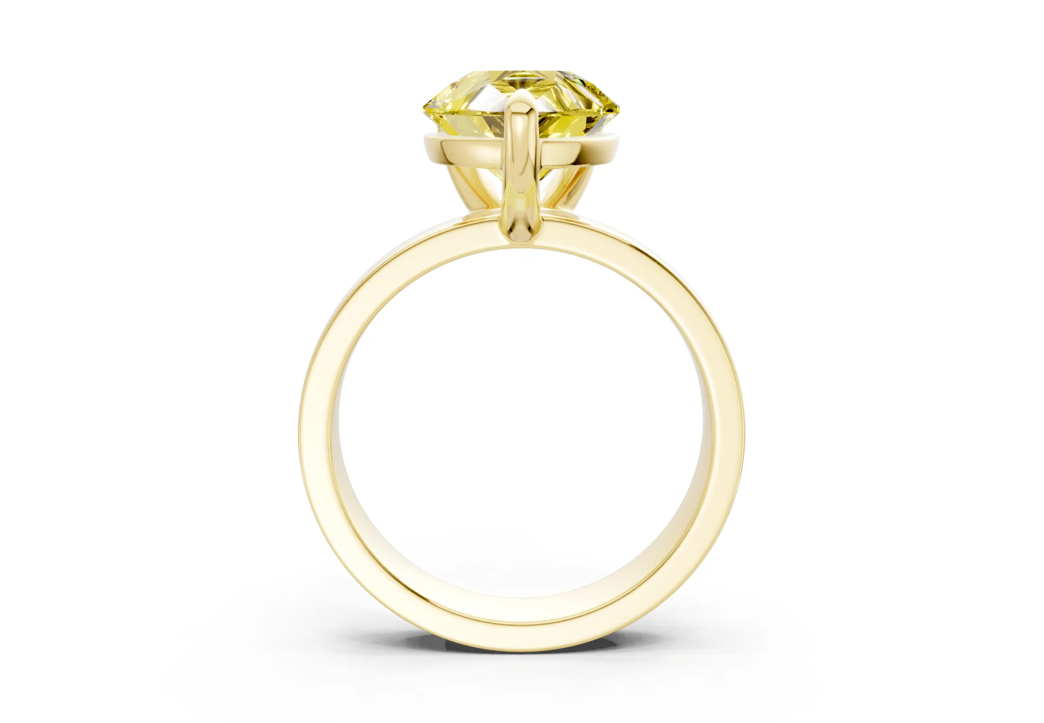 Cascade Yellow Diamond Solitaire Pear Cut 4mm Engagement Ring - Image 2