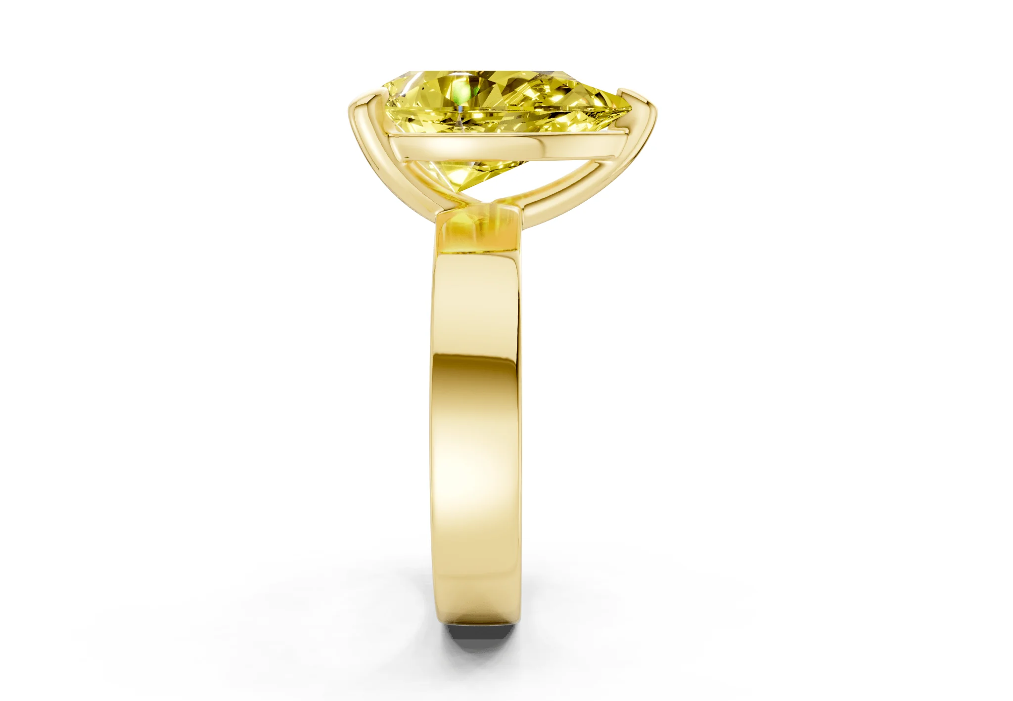 Cascade Yellow Diamond Solitaire Pear Cut 4mm Engagement Ring - Image 3