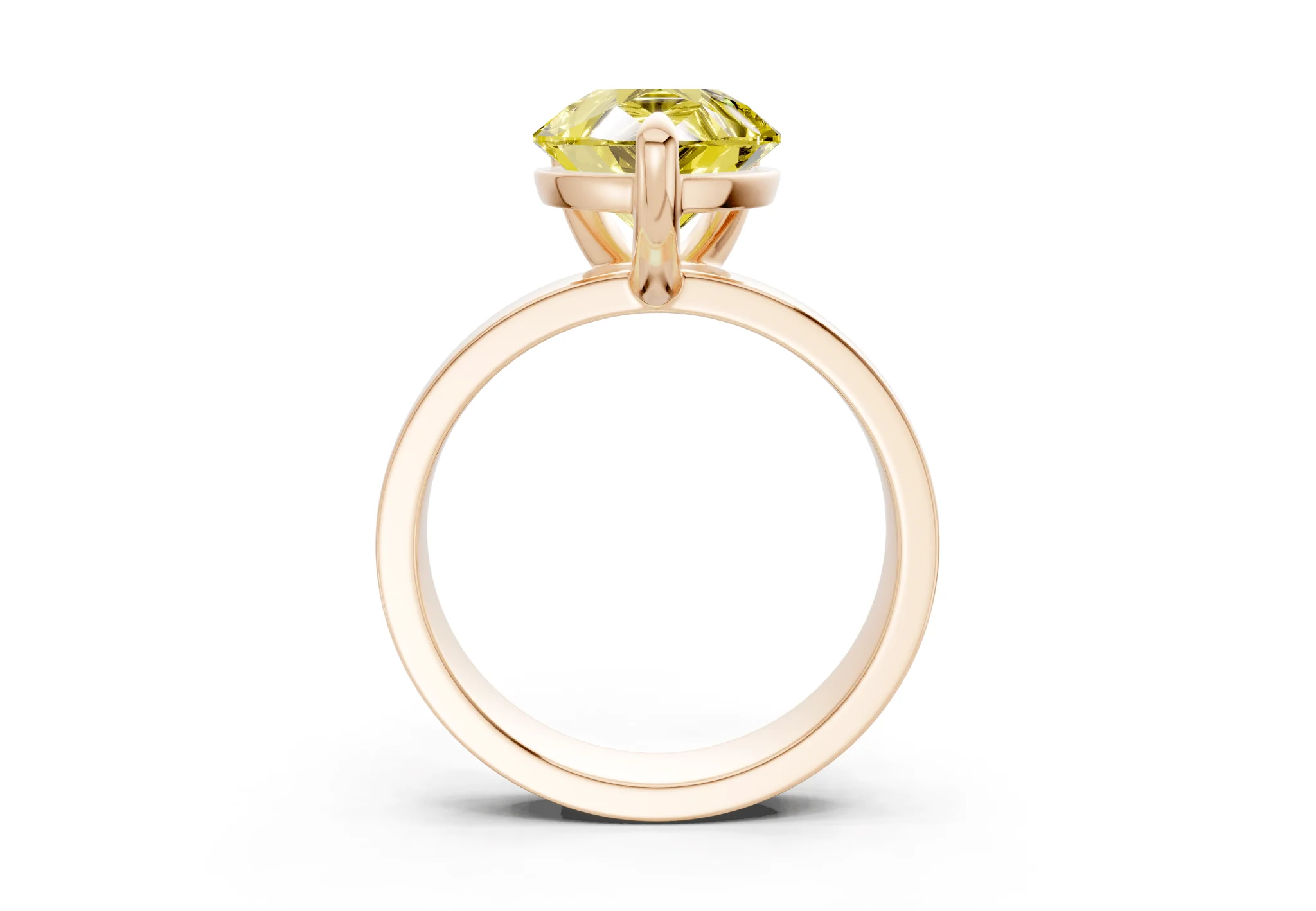 Cascade Yellow Diamond Solitaire Pear Cut 4mm Engagement Ring - Image 5