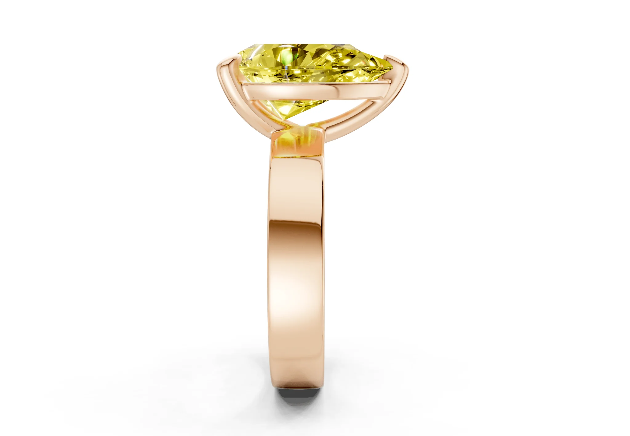 Cascade Yellow Diamond Solitaire Pear Cut 4mm Engagement Ring - Image 6