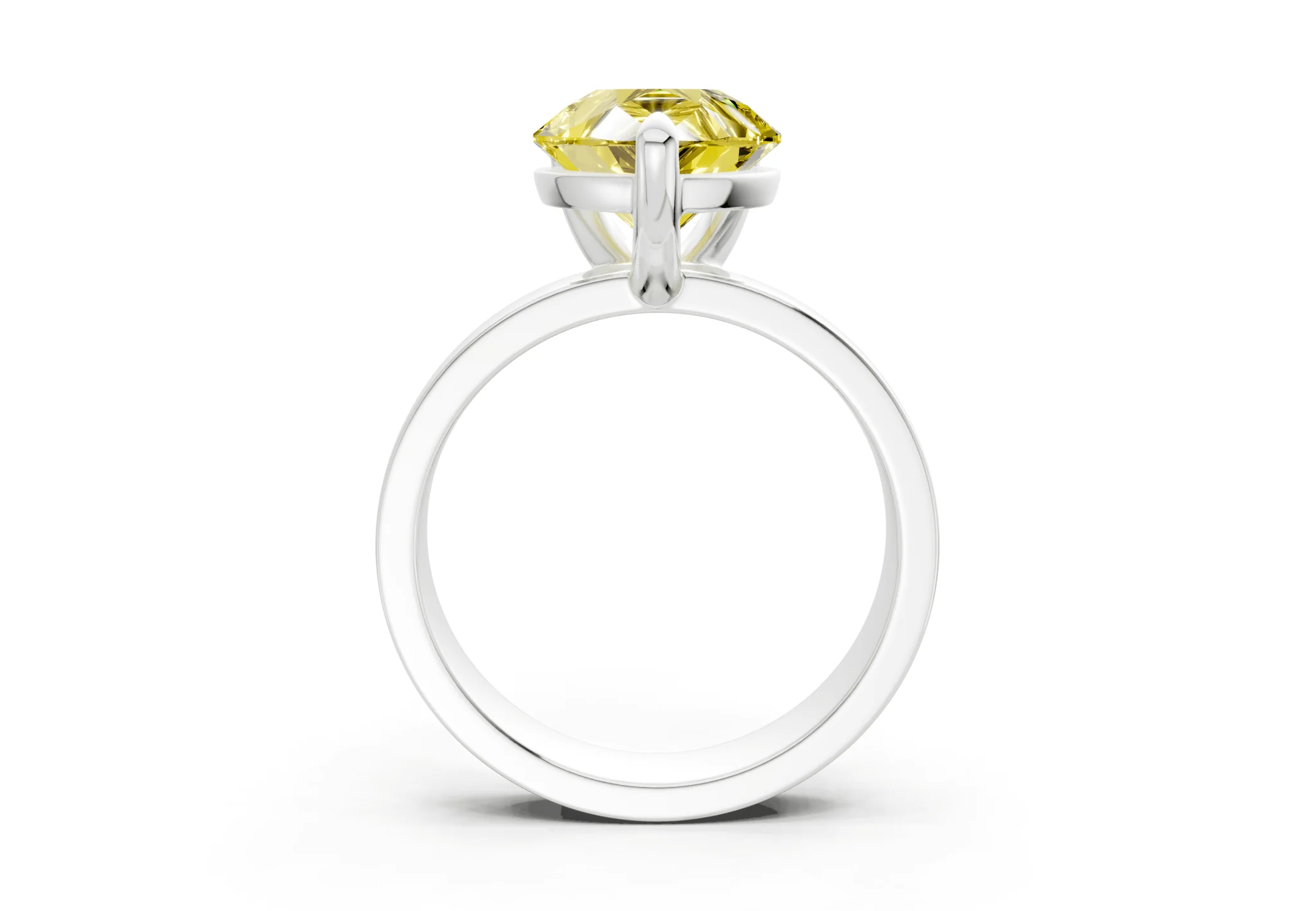 Cascade Yellow Diamond Solitaire Pear Cut 4mm Engagement Ring - Image 8