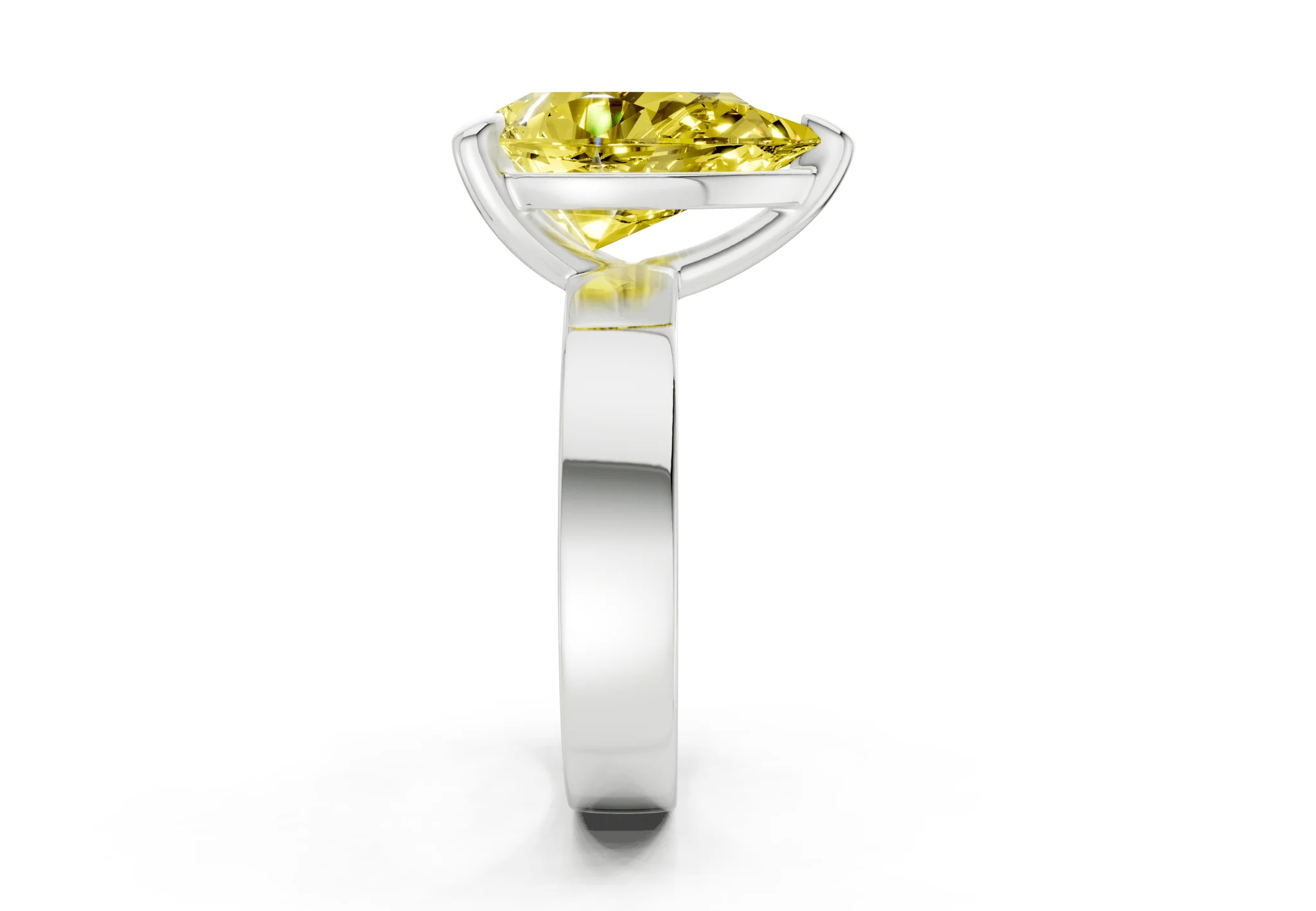Cascade Yellow Diamond Solitaire Pear Cut 4mm Engagement Ring - Image 9