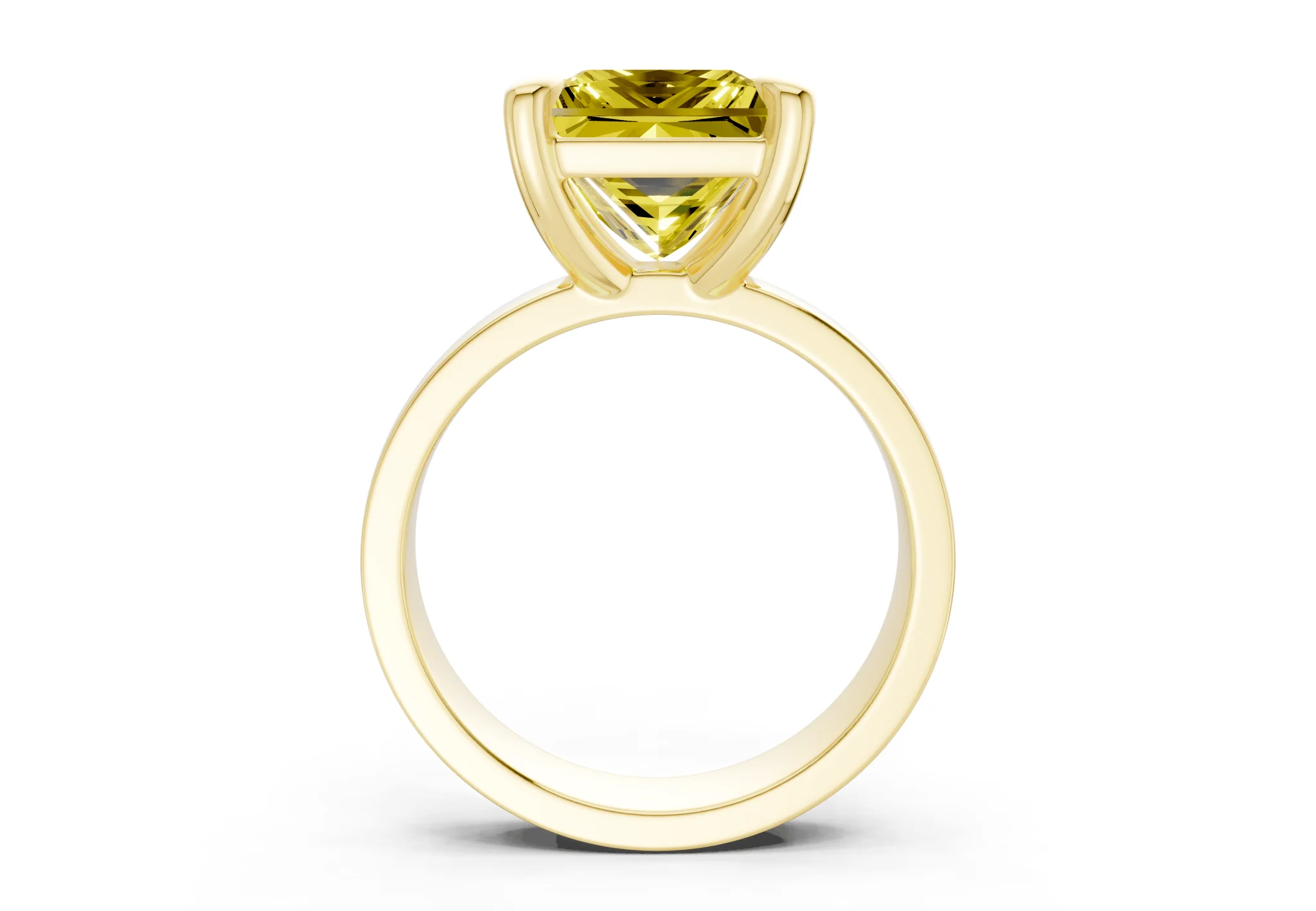 Cascade Yellow Diamond Solitaire Princess Cut 4mm Engagement Ring - Image 2