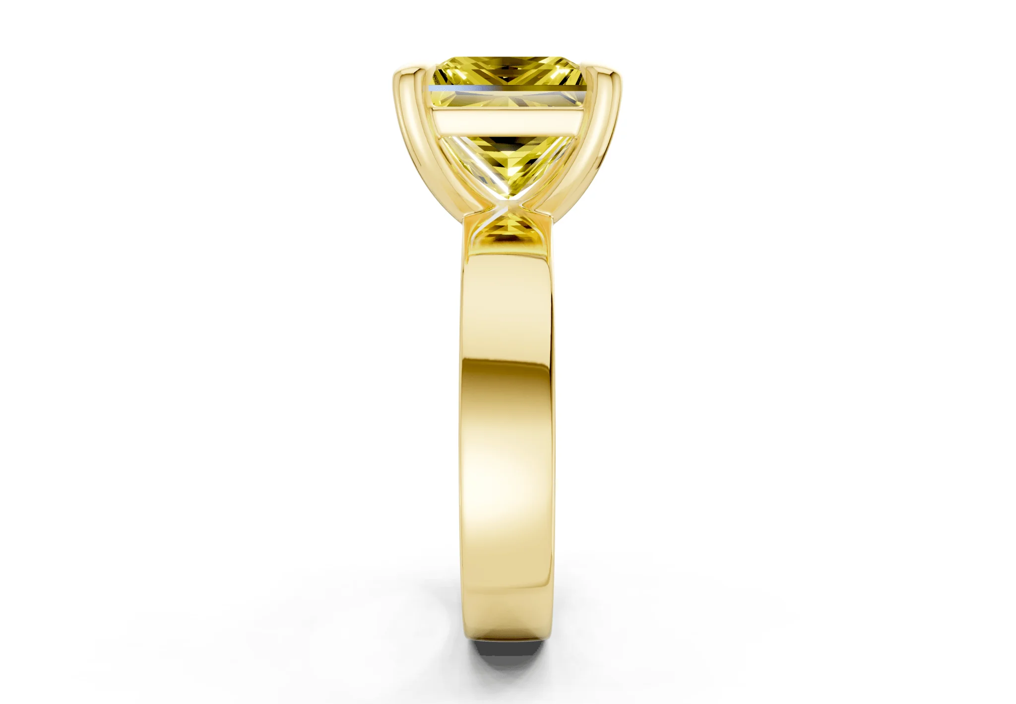 Cascade Yellow Diamond Solitaire Princess Cut 4mm Engagement Ring - Image 3