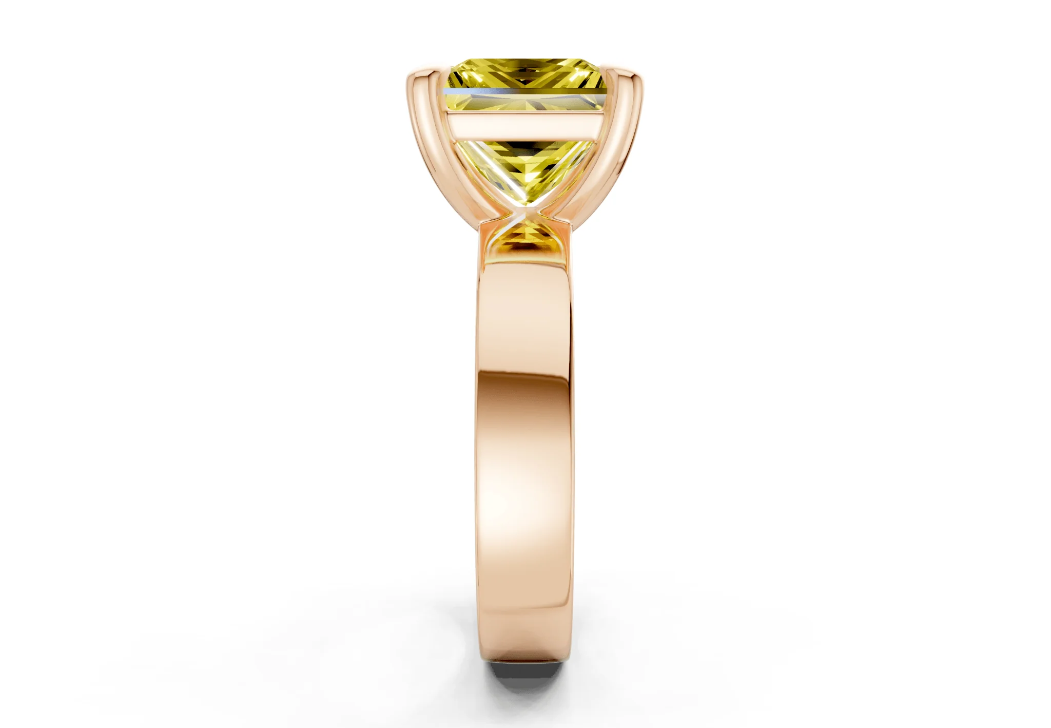 Cascade Yellow Diamond Solitaire Princess Cut 4mm Engagement Ring - Image 6