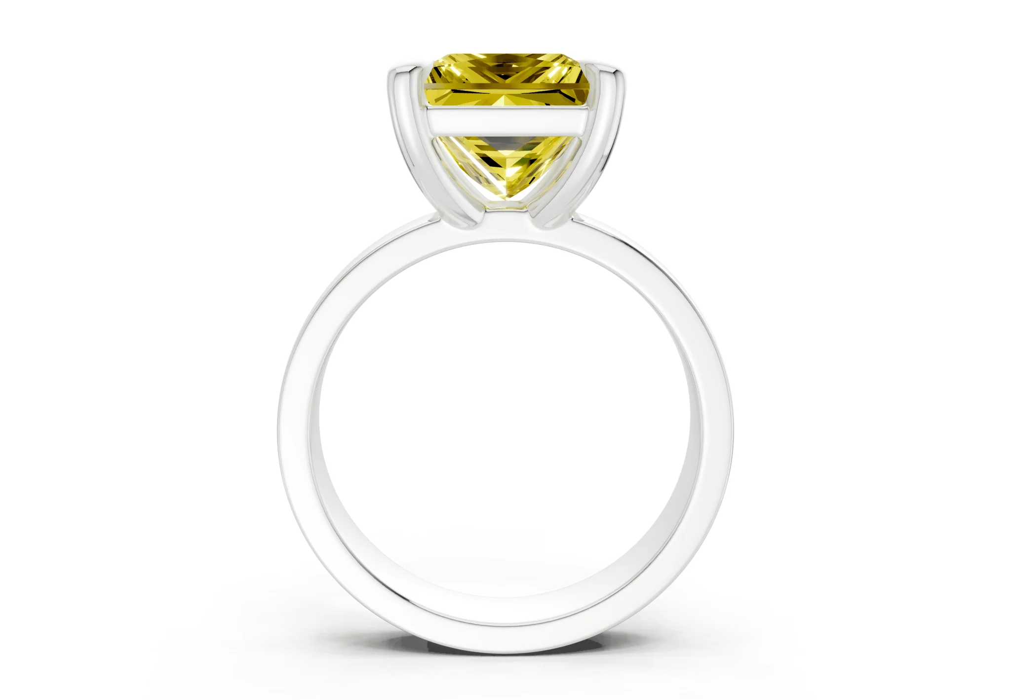 Cascade Yellow Diamond Solitaire Princess Cut 4mm Engagement Ring - Image 8