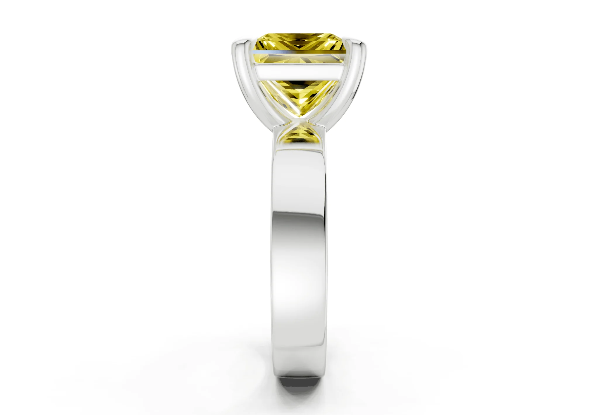 Cascade Yellow Diamond Solitaire Princess Cut 4mm Engagement Ring - Image 9