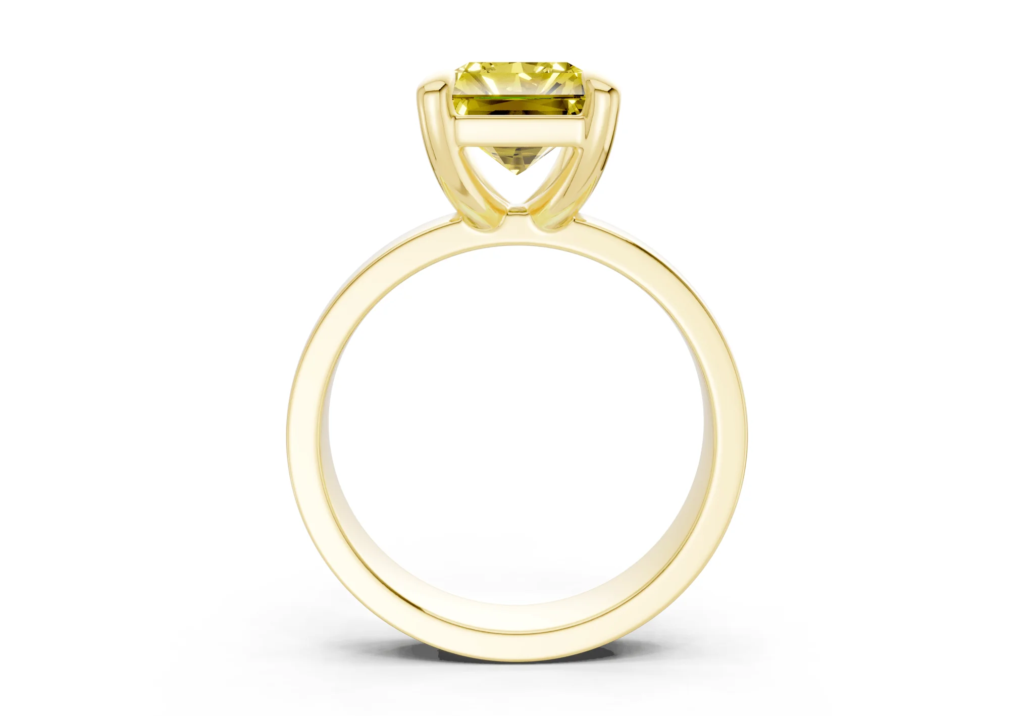 Cascade Yellow Diamond Solitaire Radiant Cut 4mm Engagement Ring - Image 2