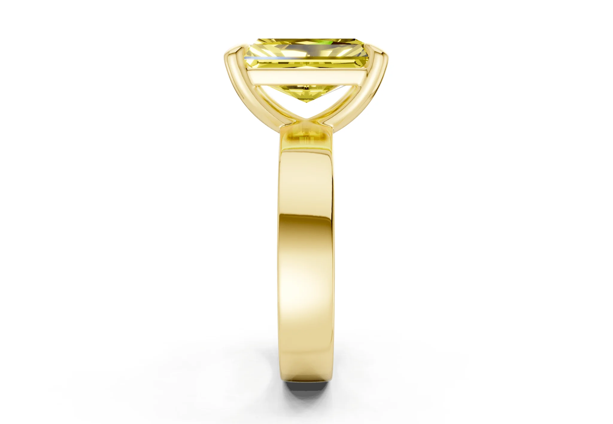 Cascade Yellow Diamond Solitaire Radiant Cut 4mm Engagement Ring - Image 3