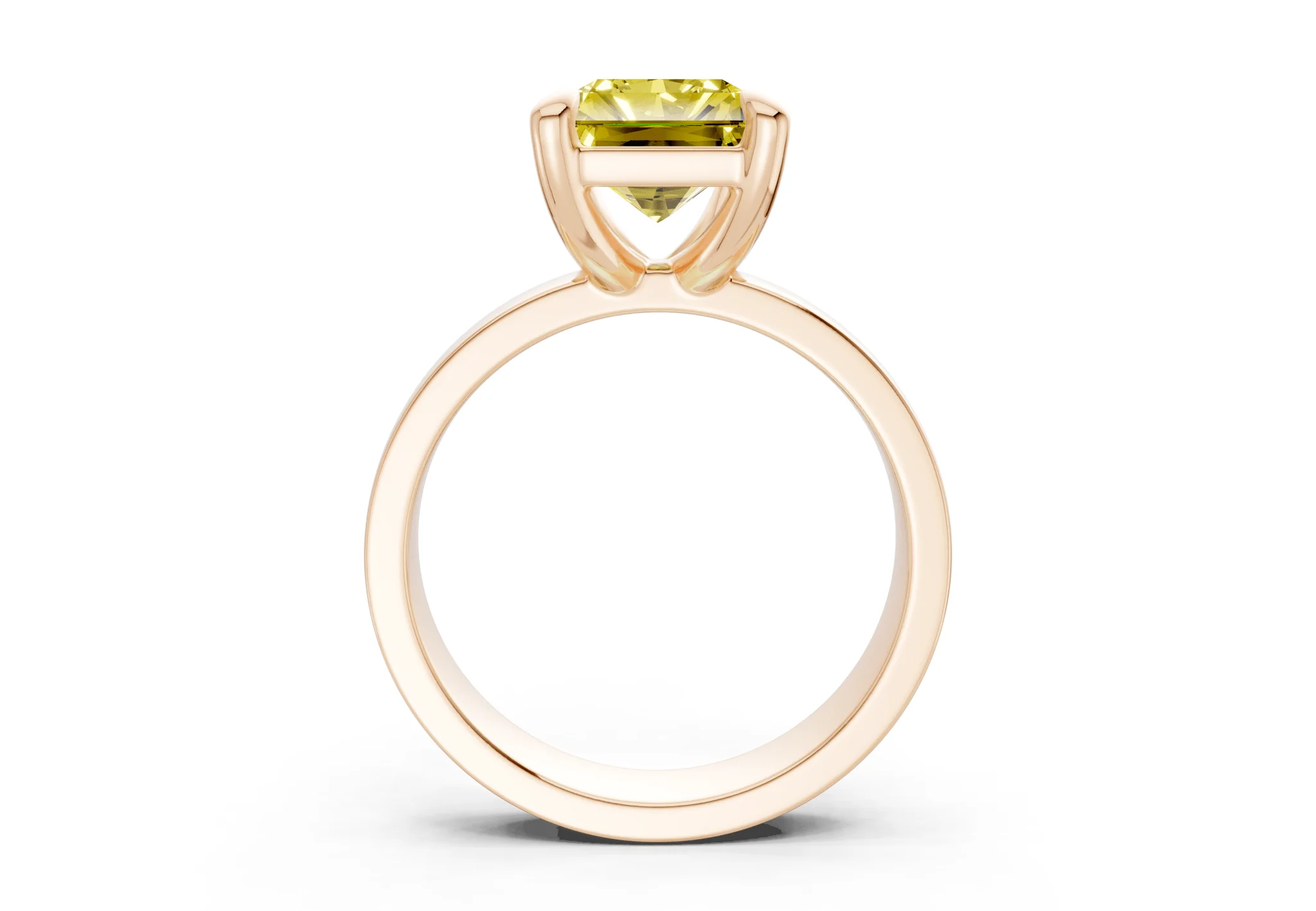 Cascade Yellow Diamond Solitaire Radiant Cut 4mm Engagement Ring - Image 5