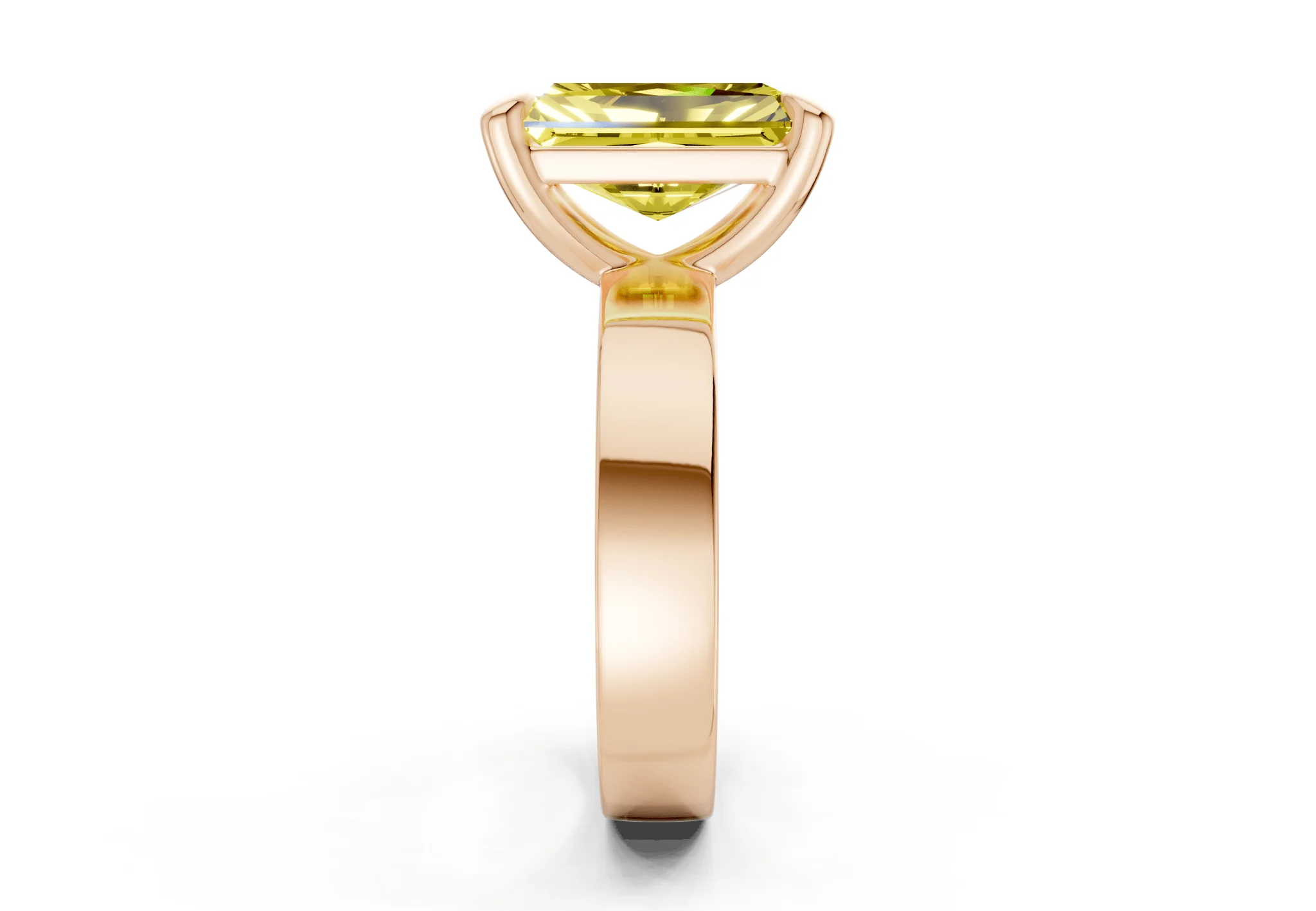 Cascade Yellow Diamond Solitaire Radiant Cut 4mm Engagement Ring - Image 6