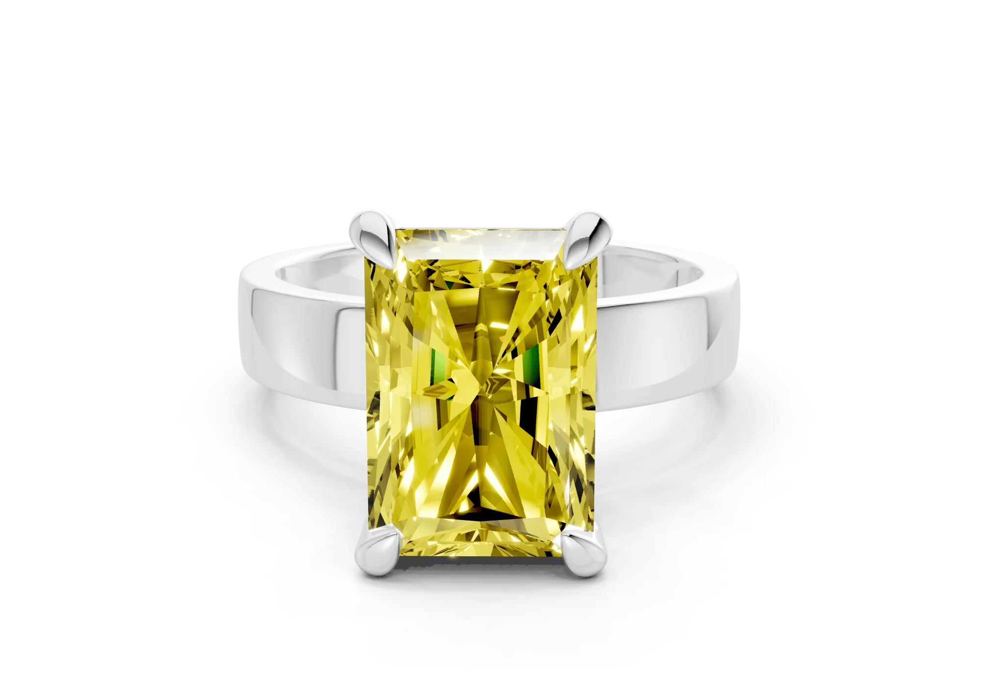 Cascade Yellow Diamond Solitaire Radiant Cut 4mm Engagement Ring - Image 7