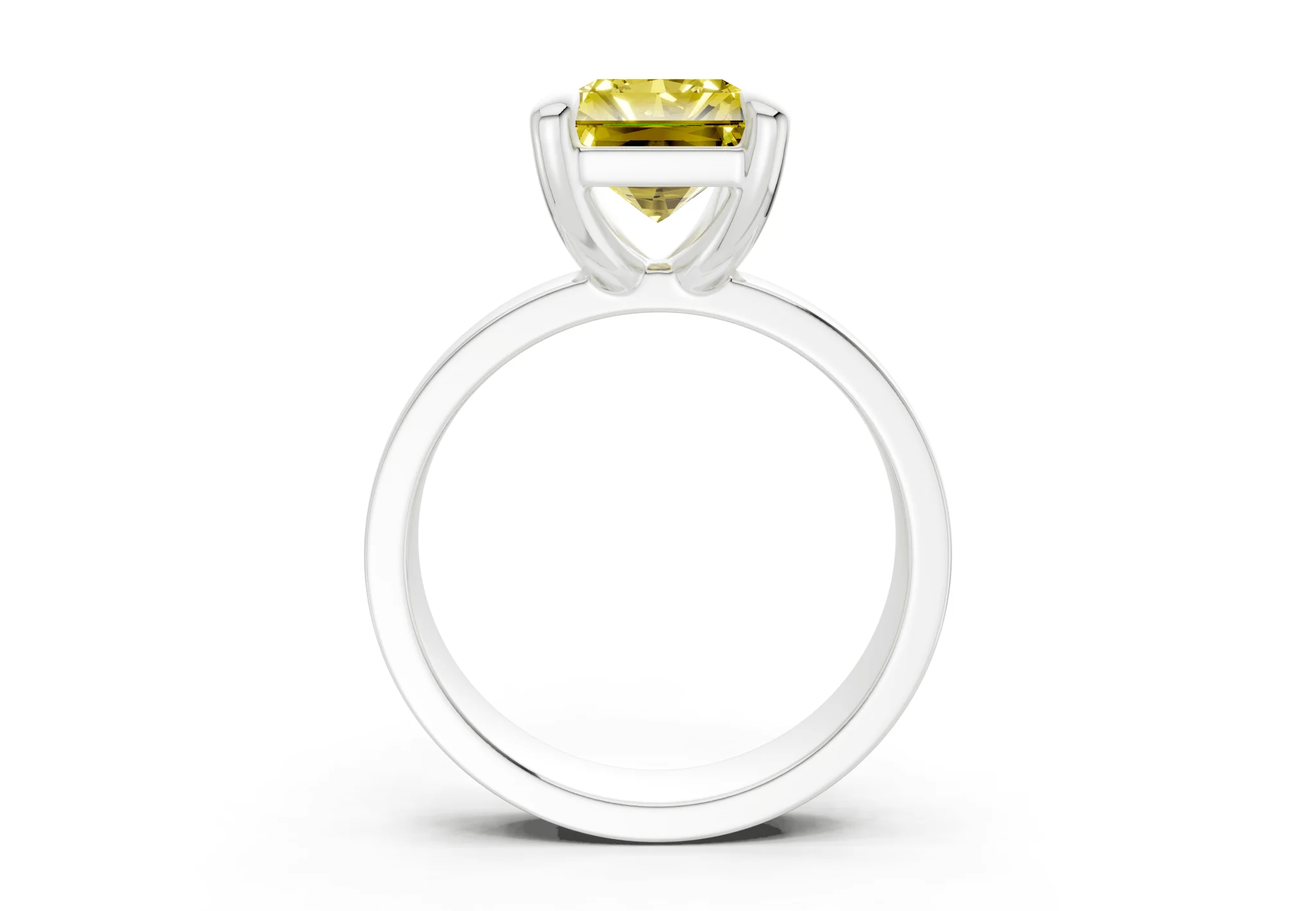 Cascade Yellow Diamond Solitaire Radiant Cut 4mm Engagement Ring - Image 8