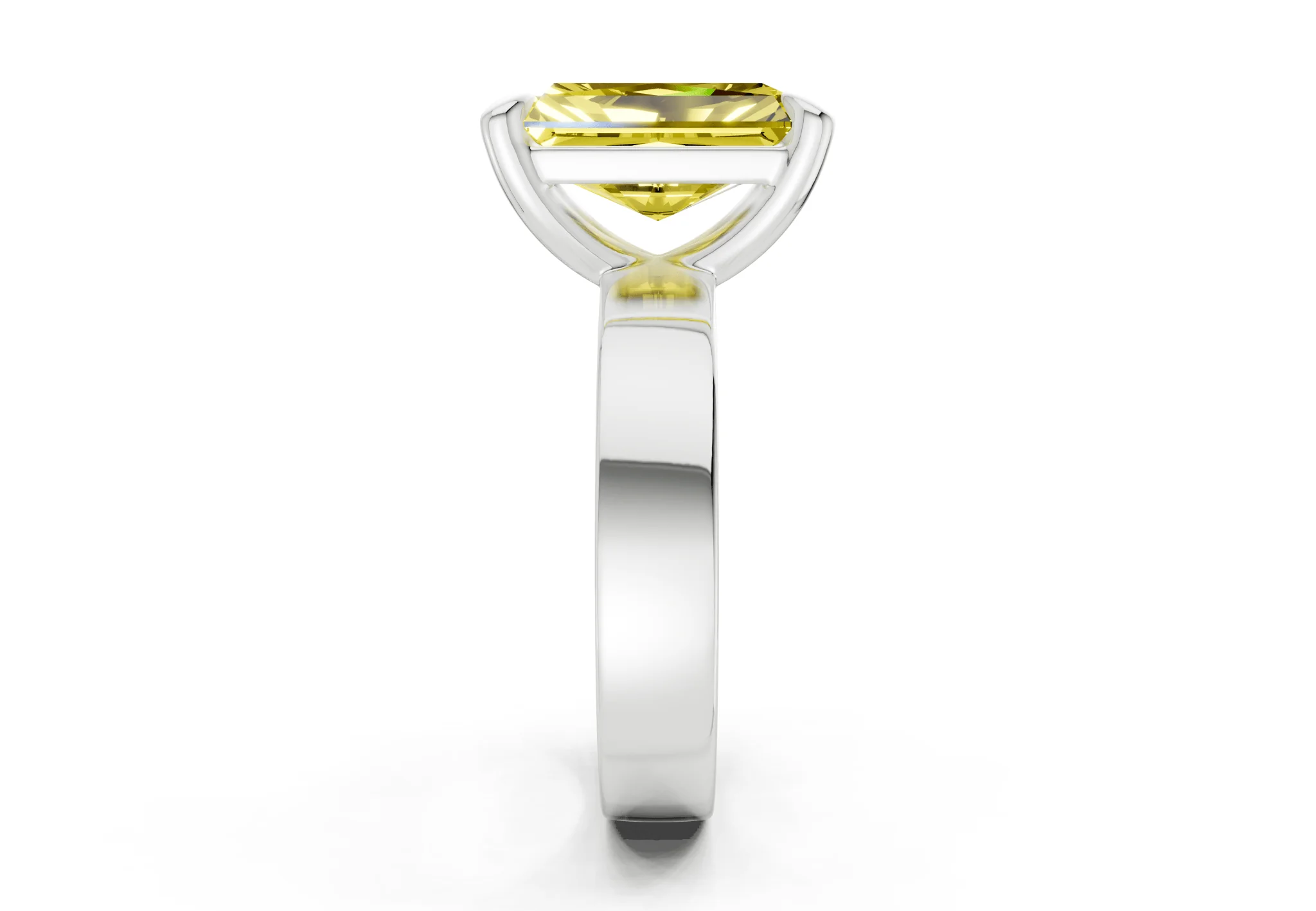 Cascade Yellow Diamond Solitaire Radiant Cut 4mm Engagement Ring - Image 9