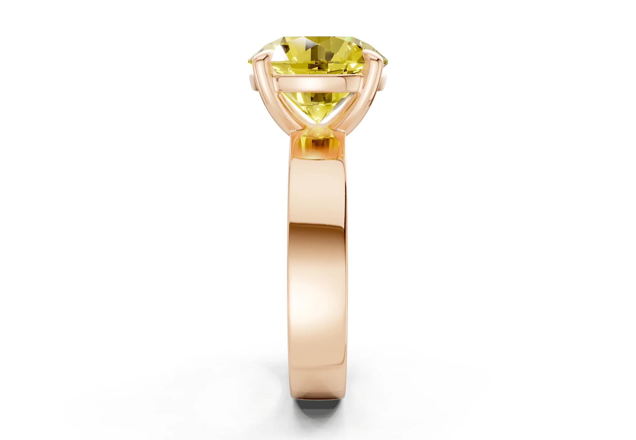 Cascade Yellow Diamond Solitaire Round Cut 4mm Engagement Ring - Image 6