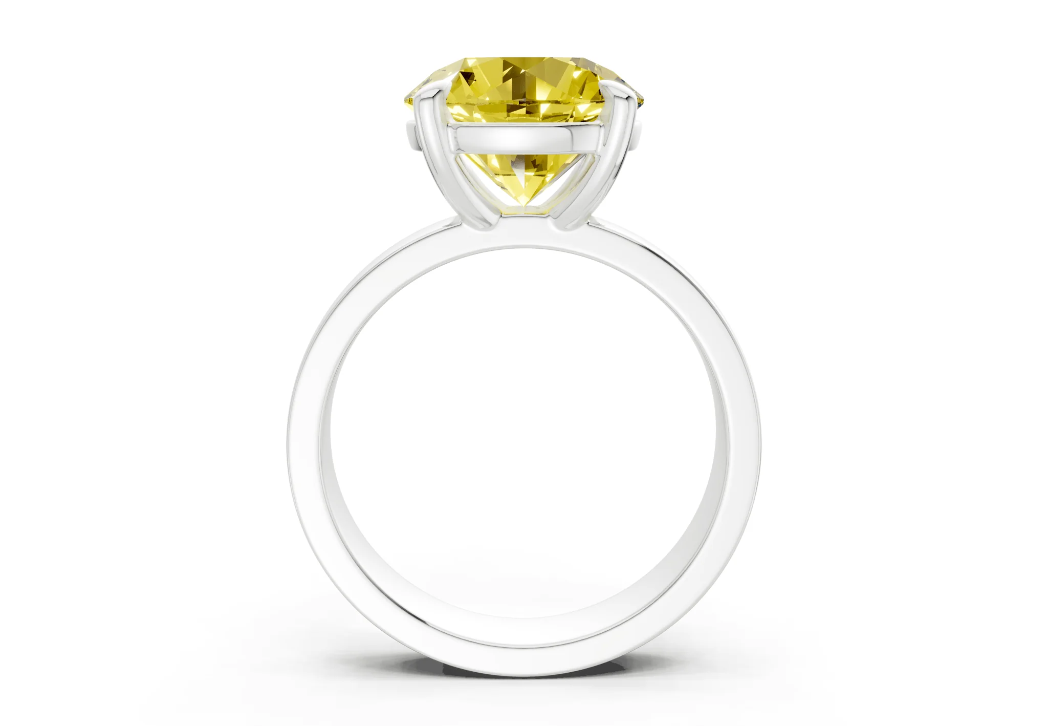 Cascade Yellow Diamond Solitaire Round Cut 4mm Engagement Ring - Image 8