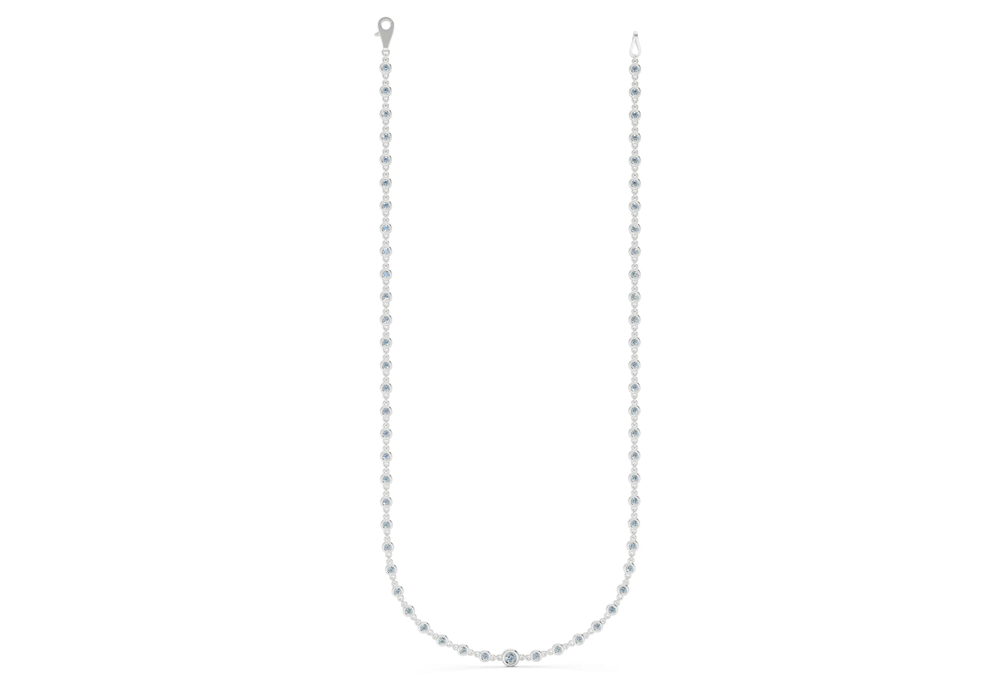Eternal Blue Diamond Stationed Necklace 2 Carat Total Wt. - Image 7