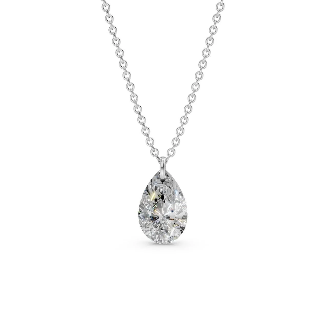 Floating Pear Diamond Necklace - Image 4