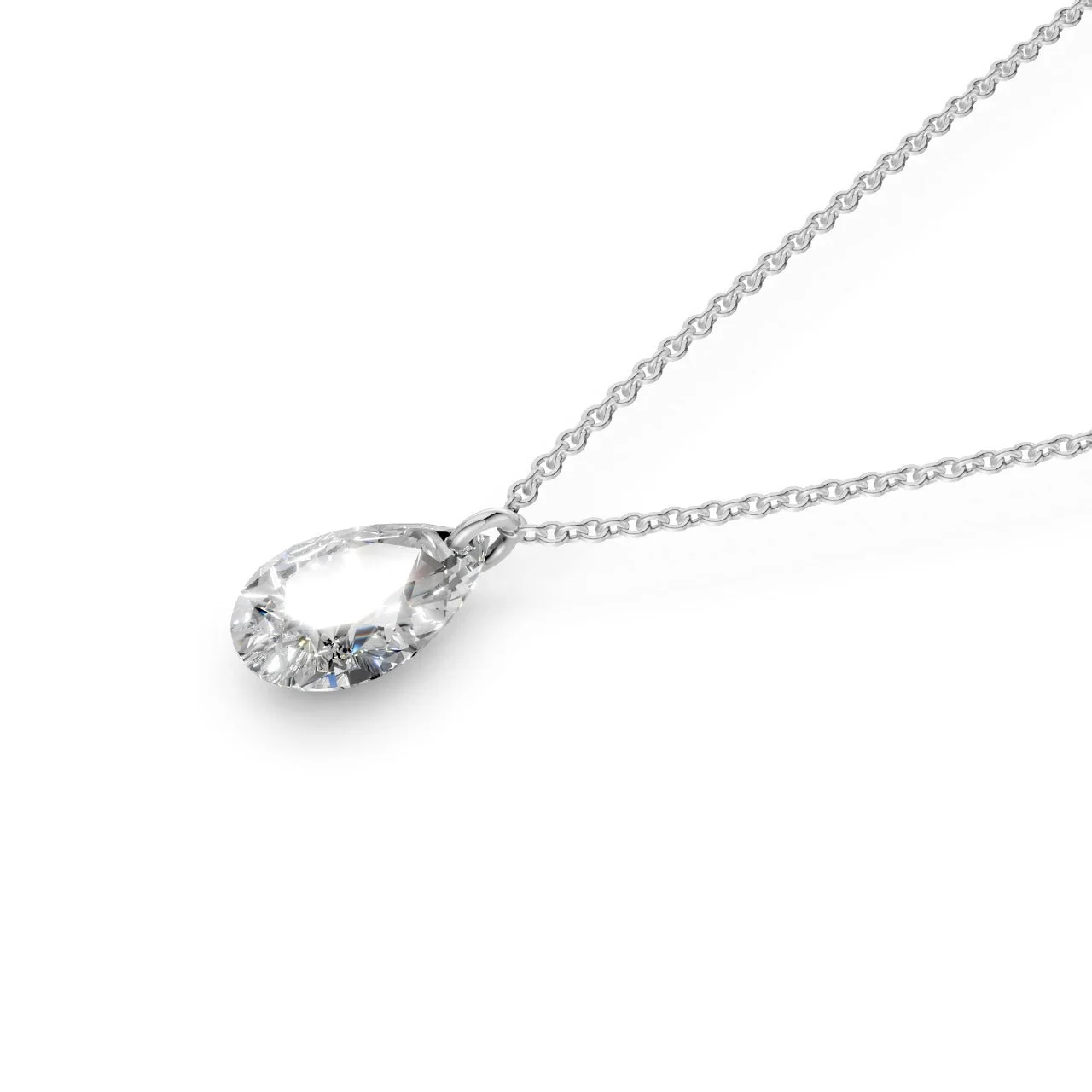 Floating Pear Diamond Necklace - Image 5