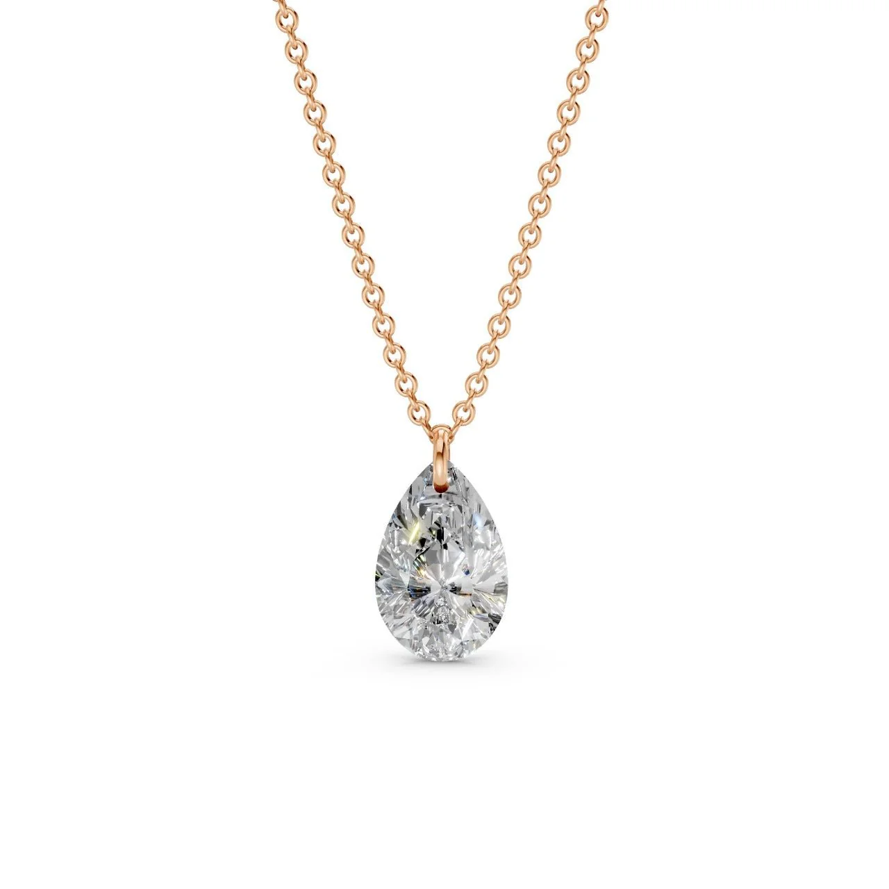 Floating Pear Diamond Necklace - Image 7