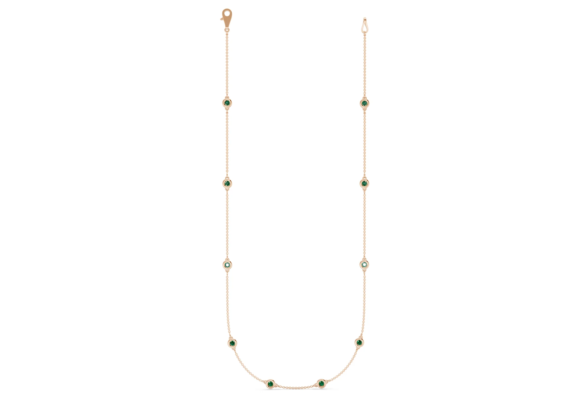 Harmony Emerald Gemstone Stationed Necklace 1½ Carat Total Wt. - Image 4