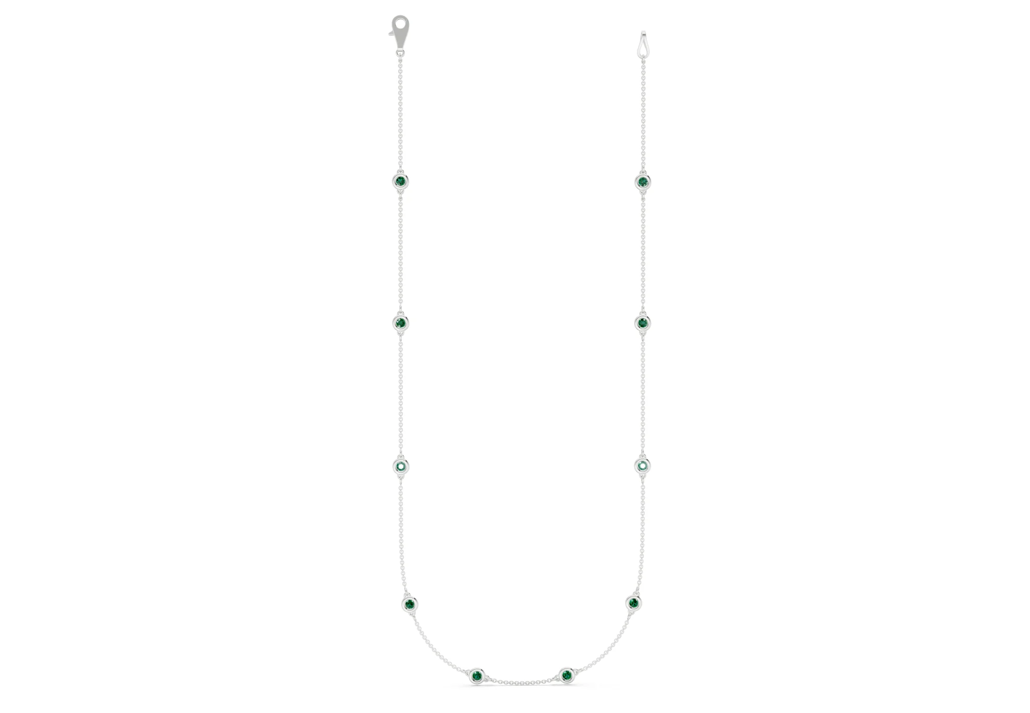 Harmony Emerald Gemstone Stationed Necklace 2½ Carat Total Wt. - Image 7