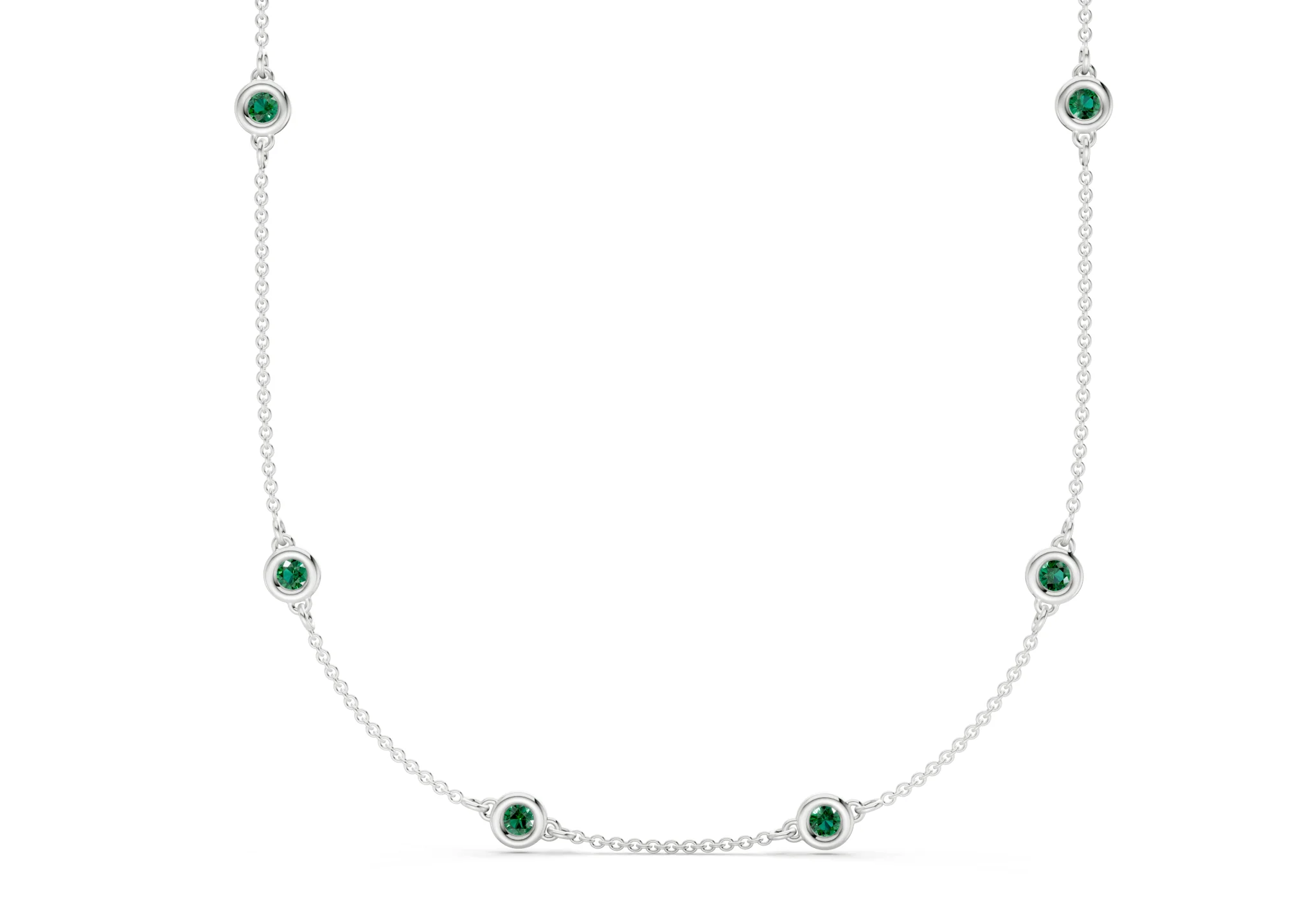 Harmony Emerald Gemstone Stationed Necklace 2½ Carat Total Wt. - Image 8