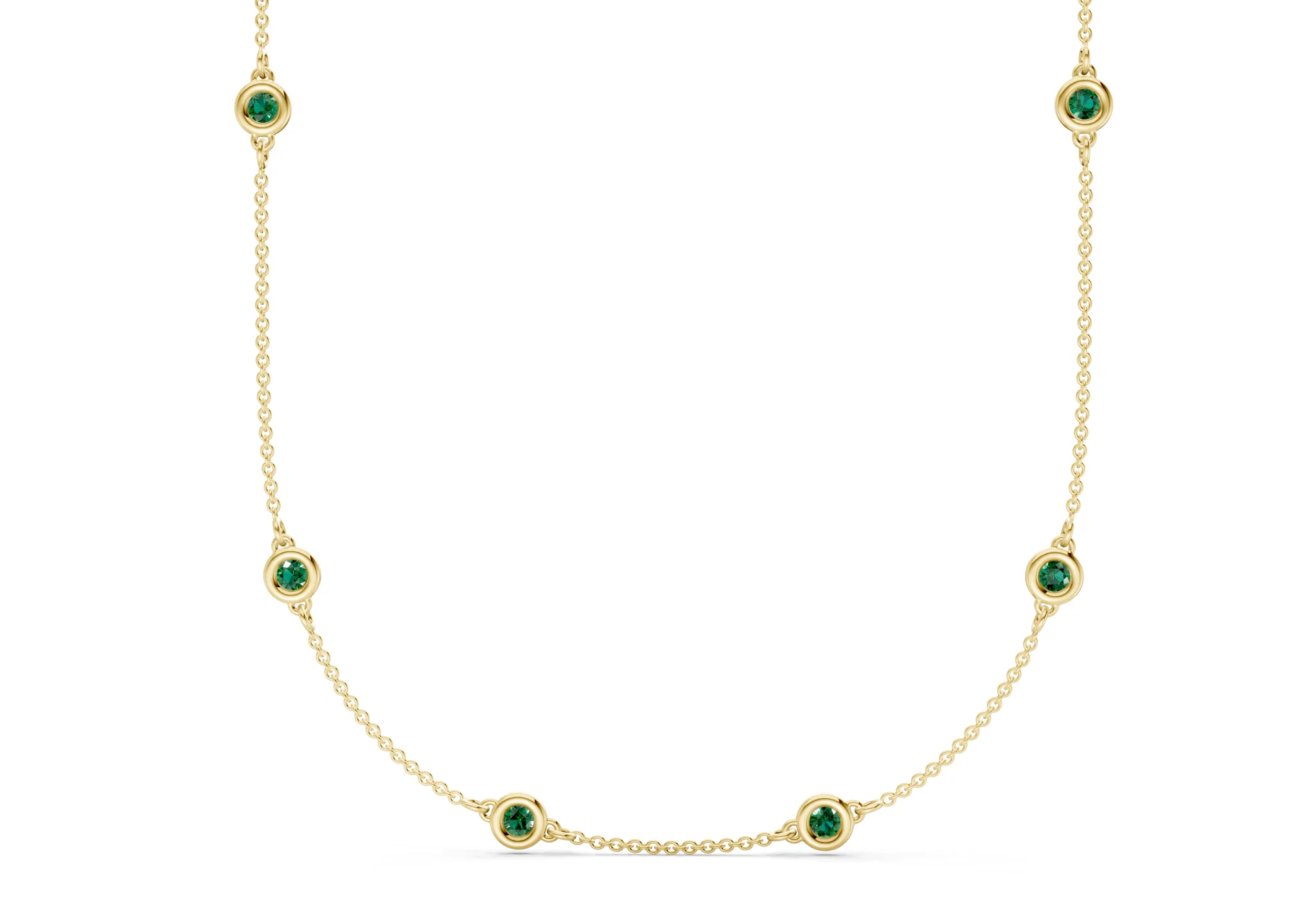 Harmony Emerald Gemstone Stationed Necklace ½ Carat Total Wt. - Image 2