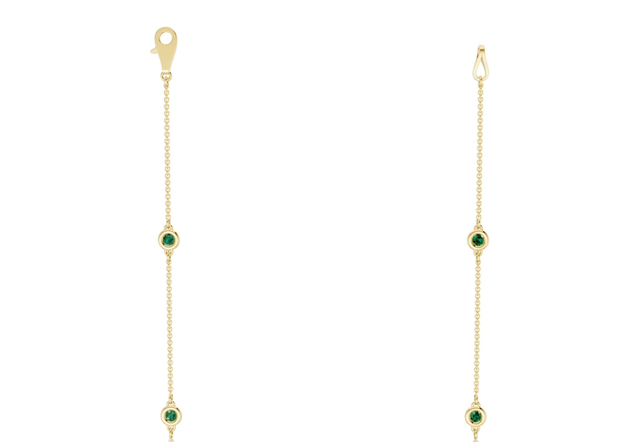 Harmony Emerald Gemstone Stationed Necklace ½ Carat Total Wt. - Image 3