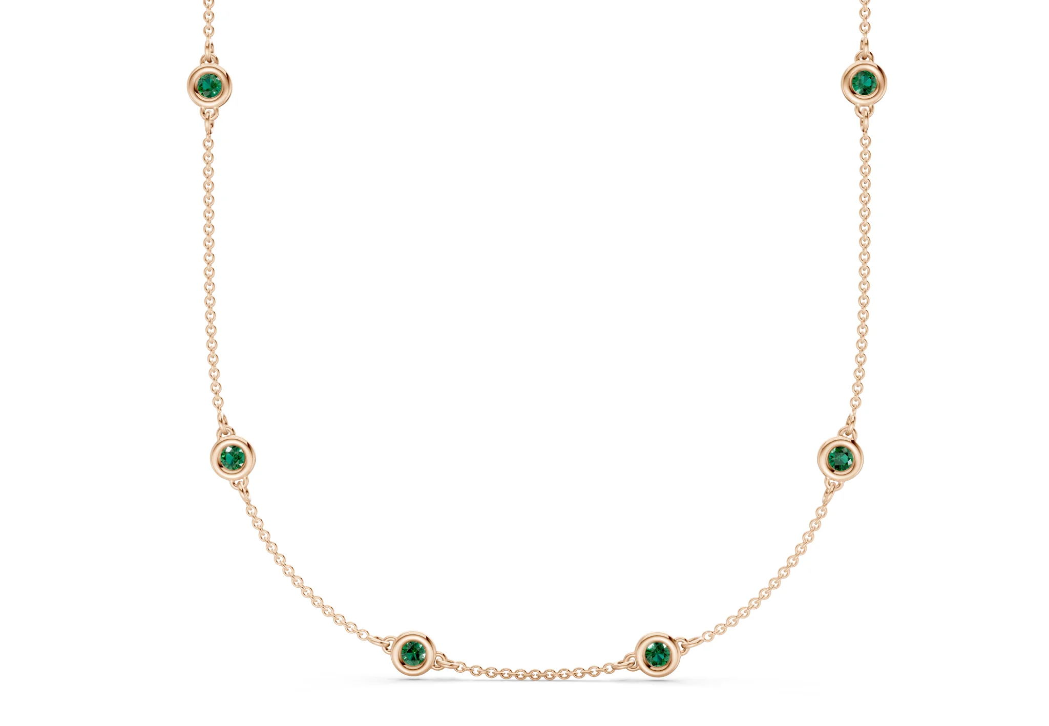 Harmony Emerald Gemstone Stationed Necklace ½ Carat Total Wt. - Image 5