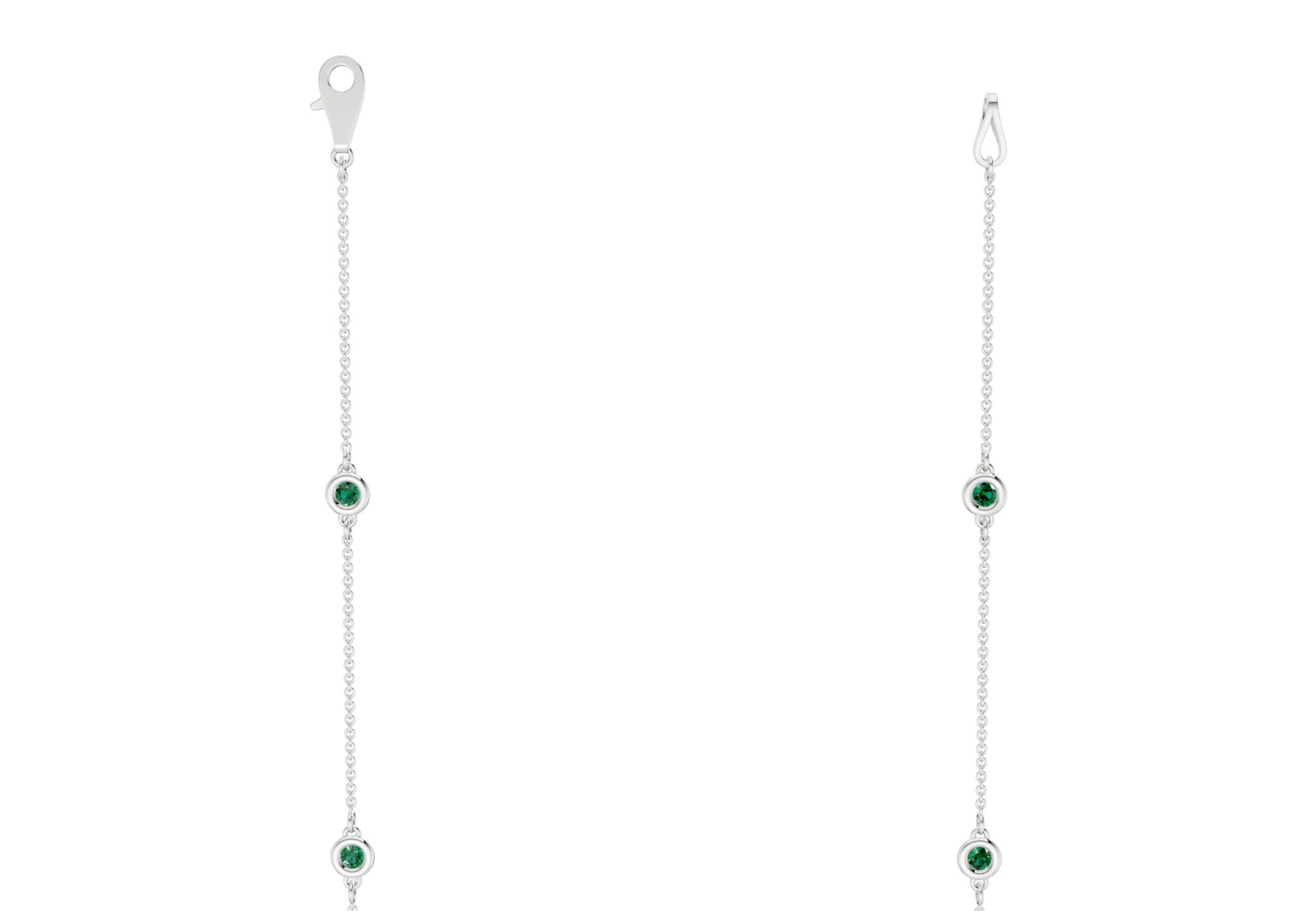 Harmony Emerald Gemstone Stationed Necklace ½ Carat Total Wt. - Image 9