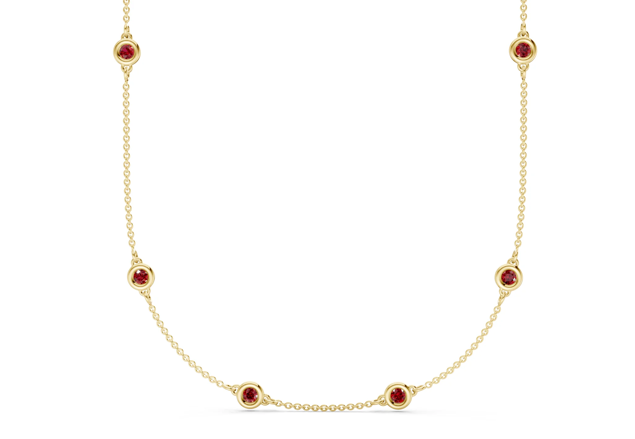 Harmony Ruby Gemstone Stationed Necklace 3½ Carat Total Wt. - Image 2