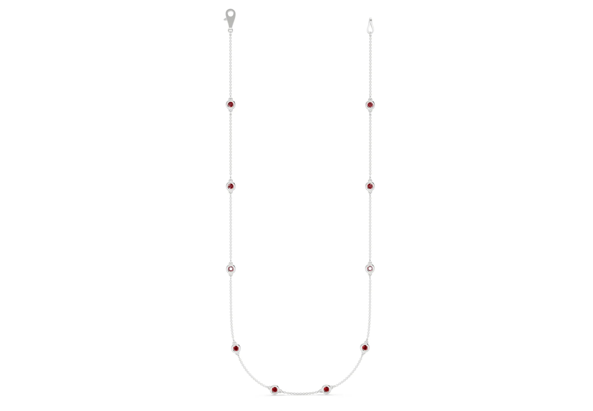 Harmony Ruby Gemstone Stationed Necklace 3½ Carat Total Wt. - Image 7