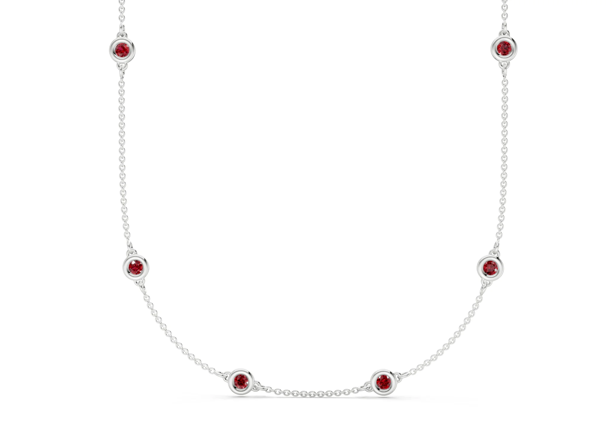 Harmony Ruby Gemstone Stationed Necklace 3½ Carat Total Wt. - Image 8