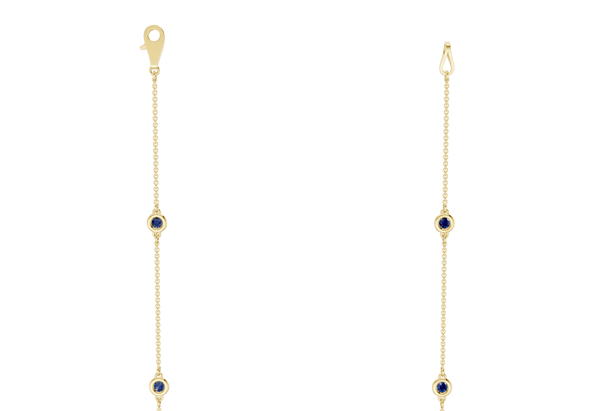 Harmony Sapphire Gemstone Stationed Necklace 1½ Carat Total Wt. - Image 3