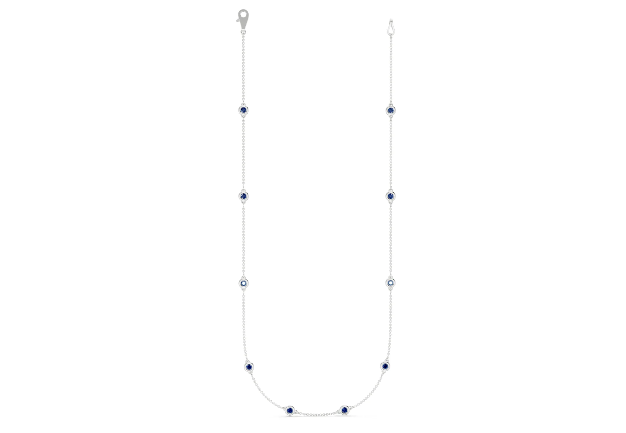 Harmony Sapphire Gemstone Stationed Necklace 2½ Carat Total Wt. - Image 7