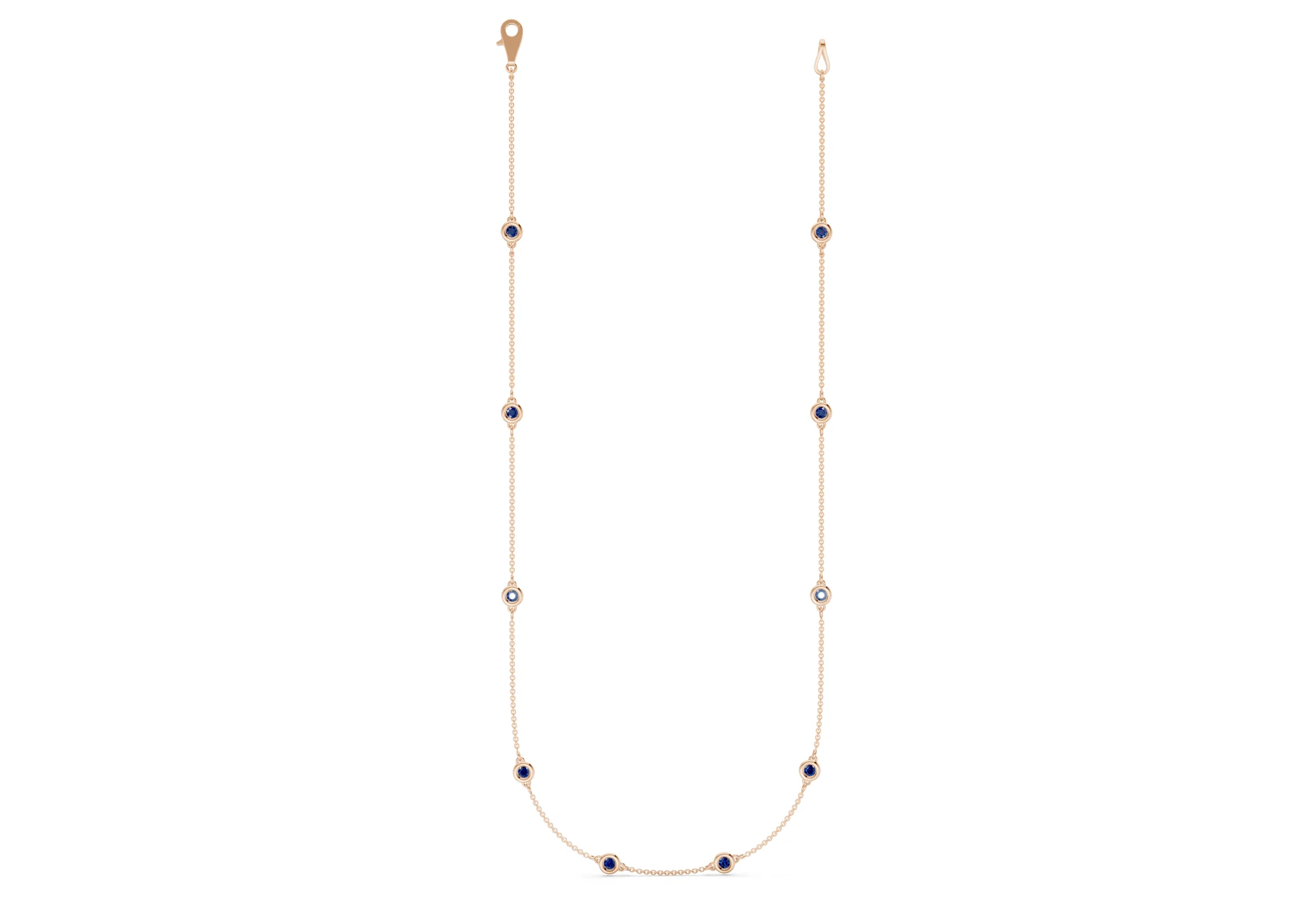 Harmony Sapphire Gemstone Stationed Necklace 3½ Carat Total Wt. - Image 4