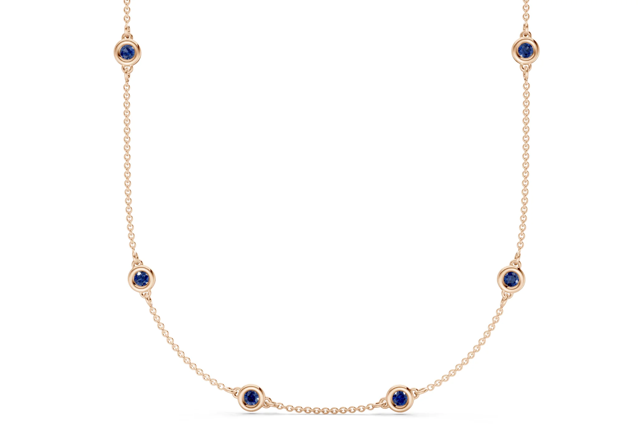 Harmony Sapphire Gemstone Stationed Necklace 3½ Carat Total Wt. - Image 5