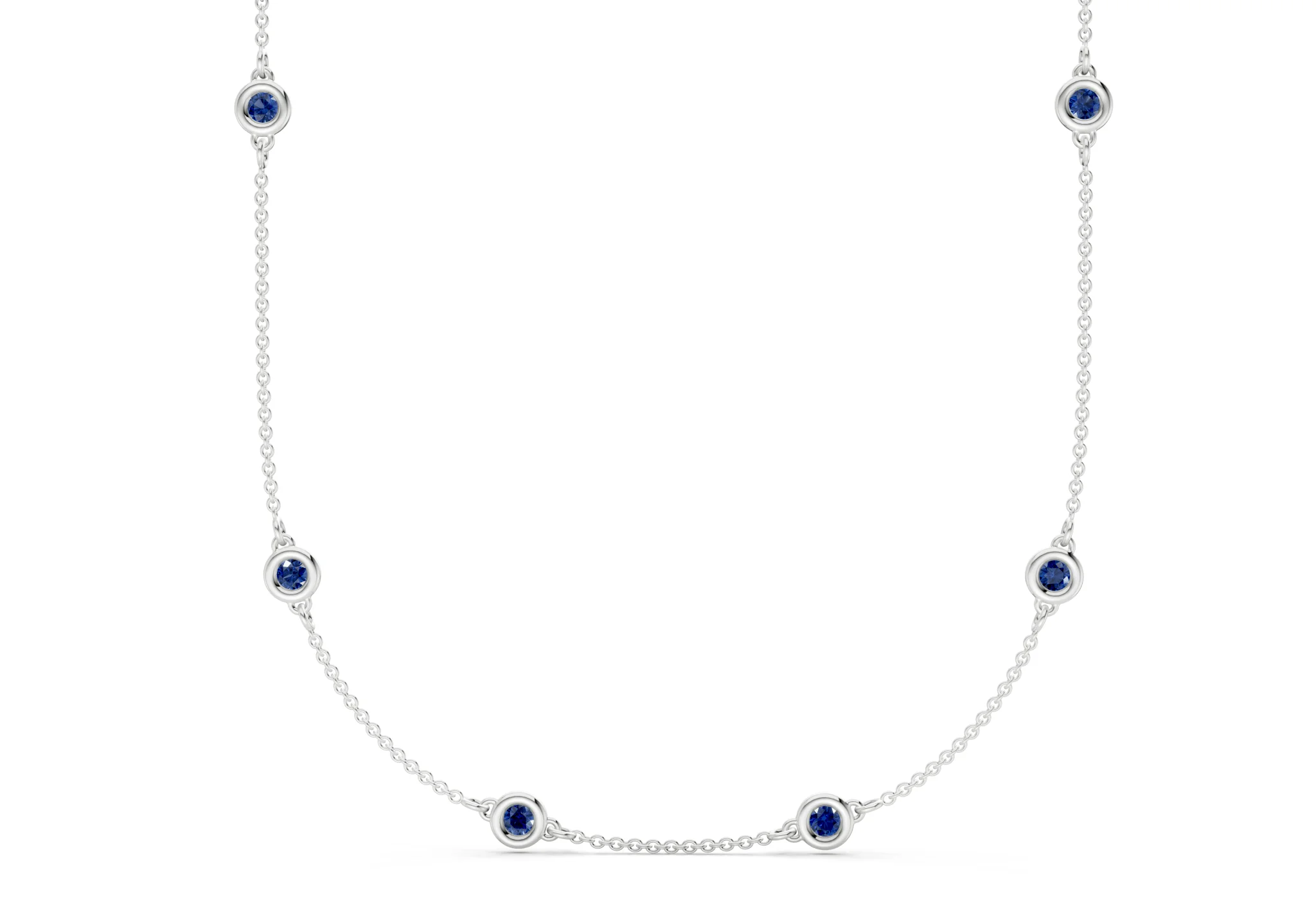 Harmony Sapphire Gemstone Stationed Necklace 3½ Carat Total Wt. - Image 8