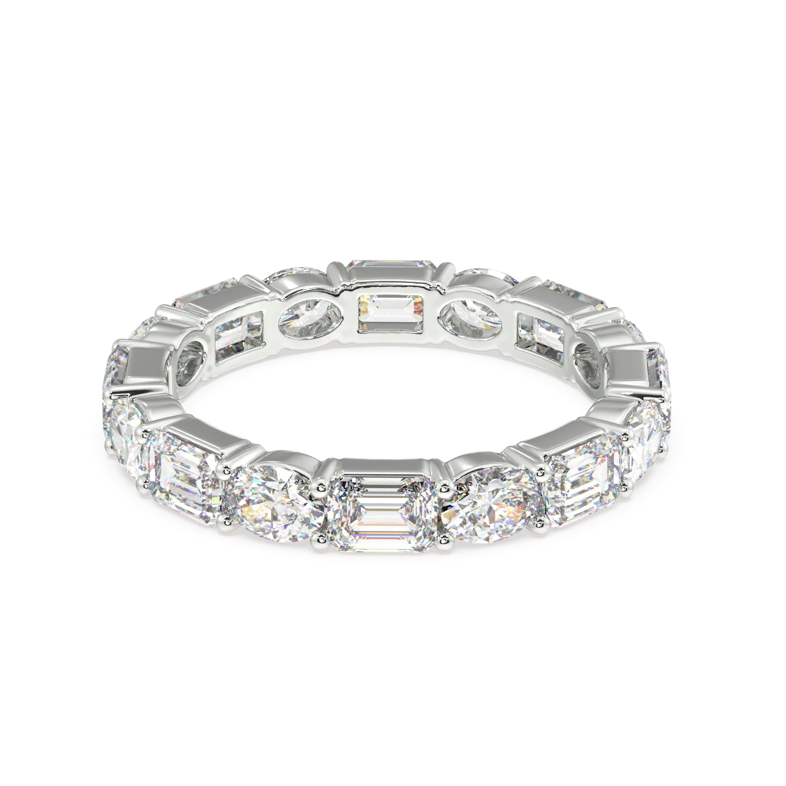 Lex Oval & Emerald Classic Eternity Bands - 3ct - Image 10