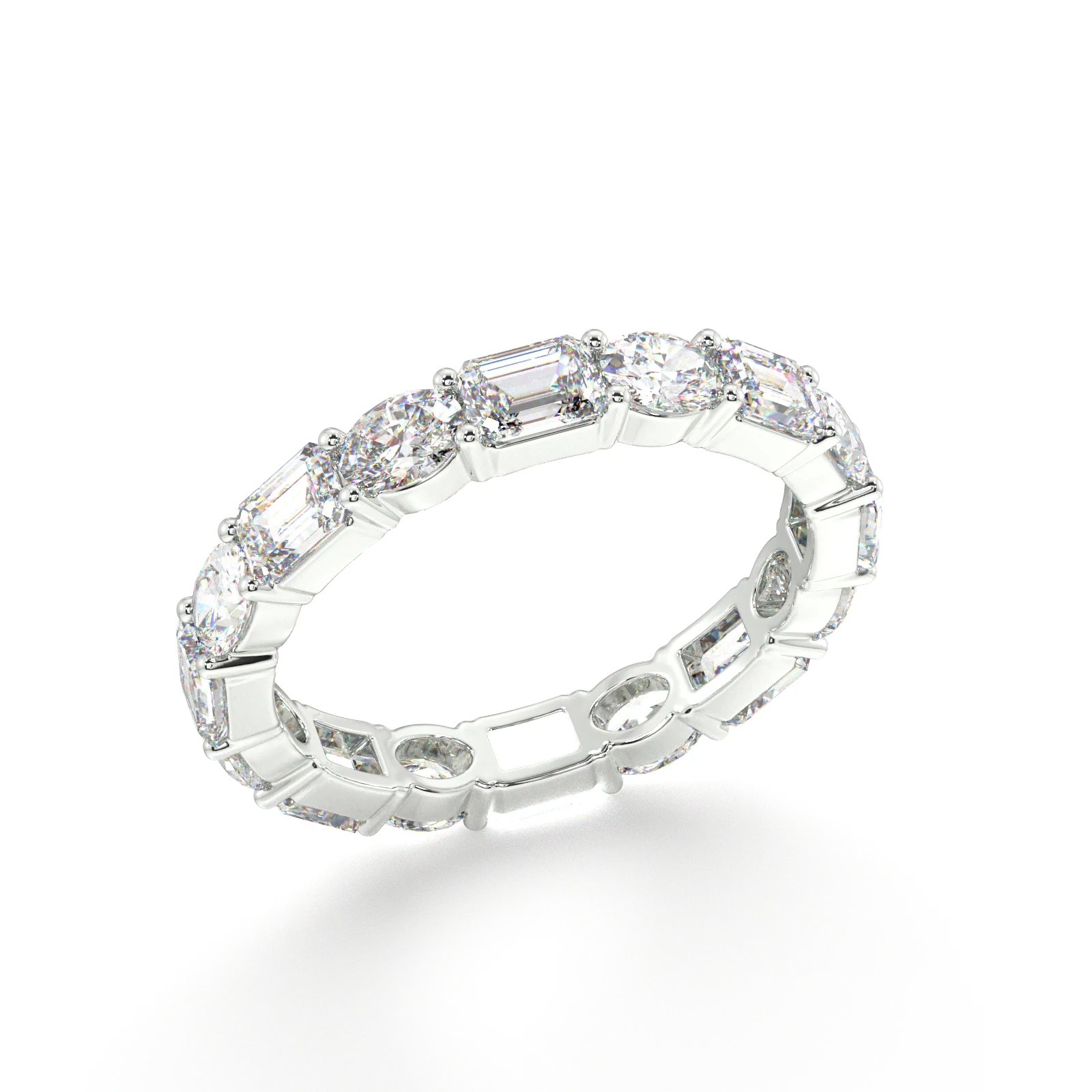 Lex Oval & Emerald Classic Eternity Bands - 3ct - Image 16