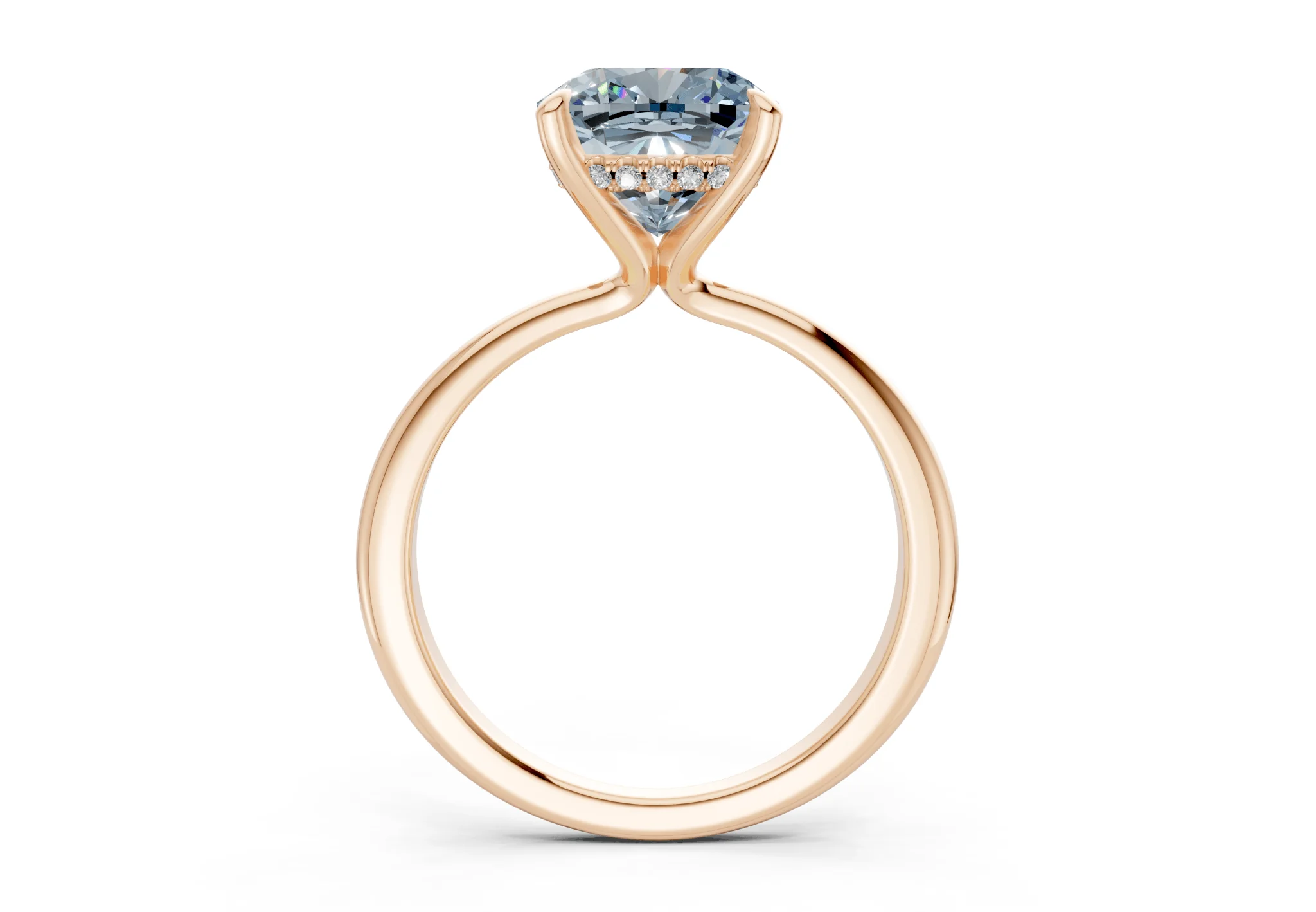 Marlowe Blue Diamond Solitaire Cushion Squareuare Cut 1.6mm Engagement Ring - Image 5