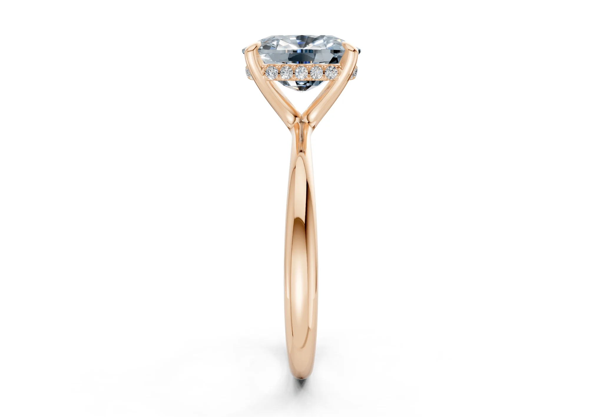 Marlowe Blue Diamond Solitaire Elongated Cushion Cut 1.6mm Engagement Ring - Image 6