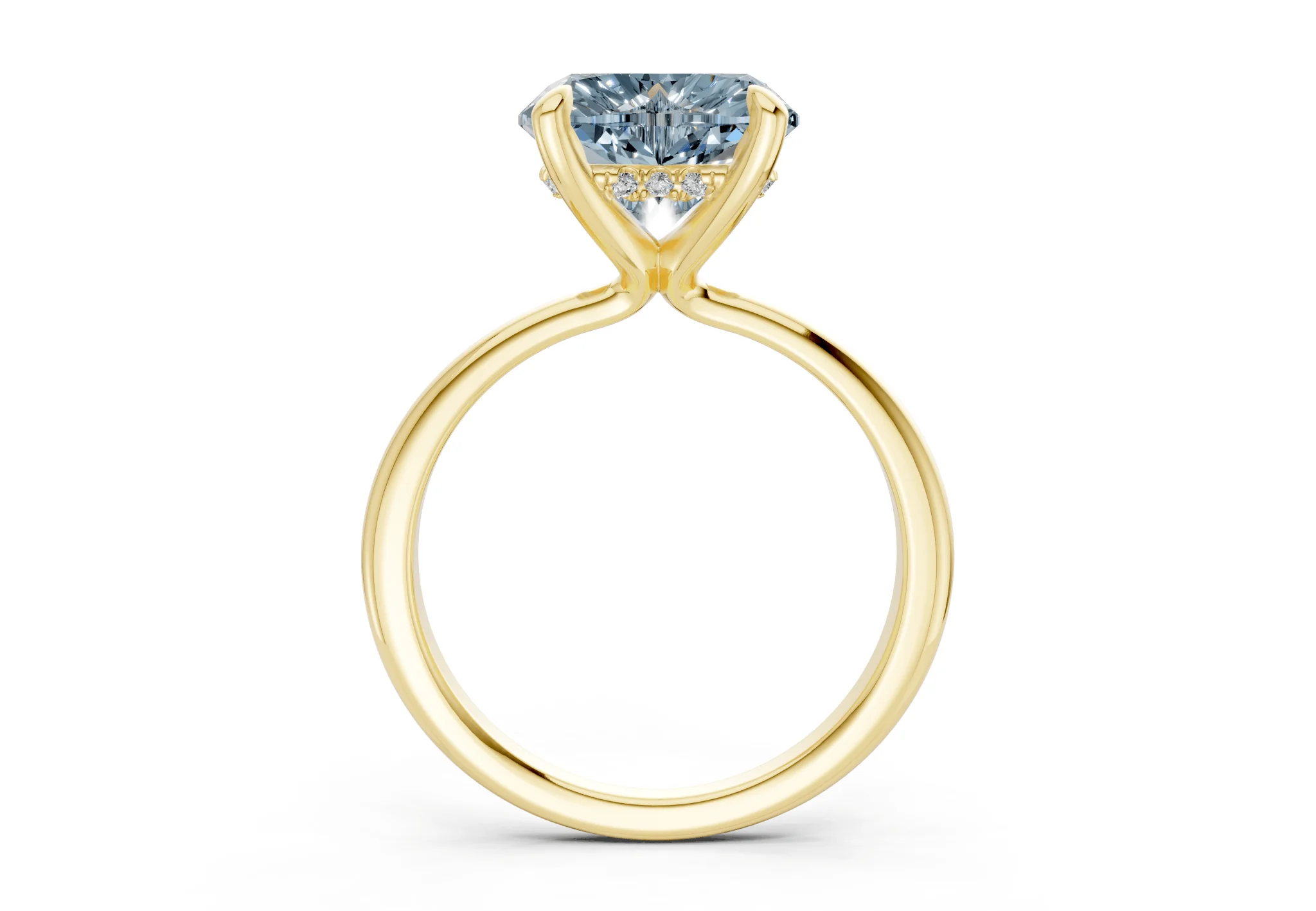 Marlowe Blue Diamond Solitaire Heart Cut 1.6mm Engagement Ring - Image 2