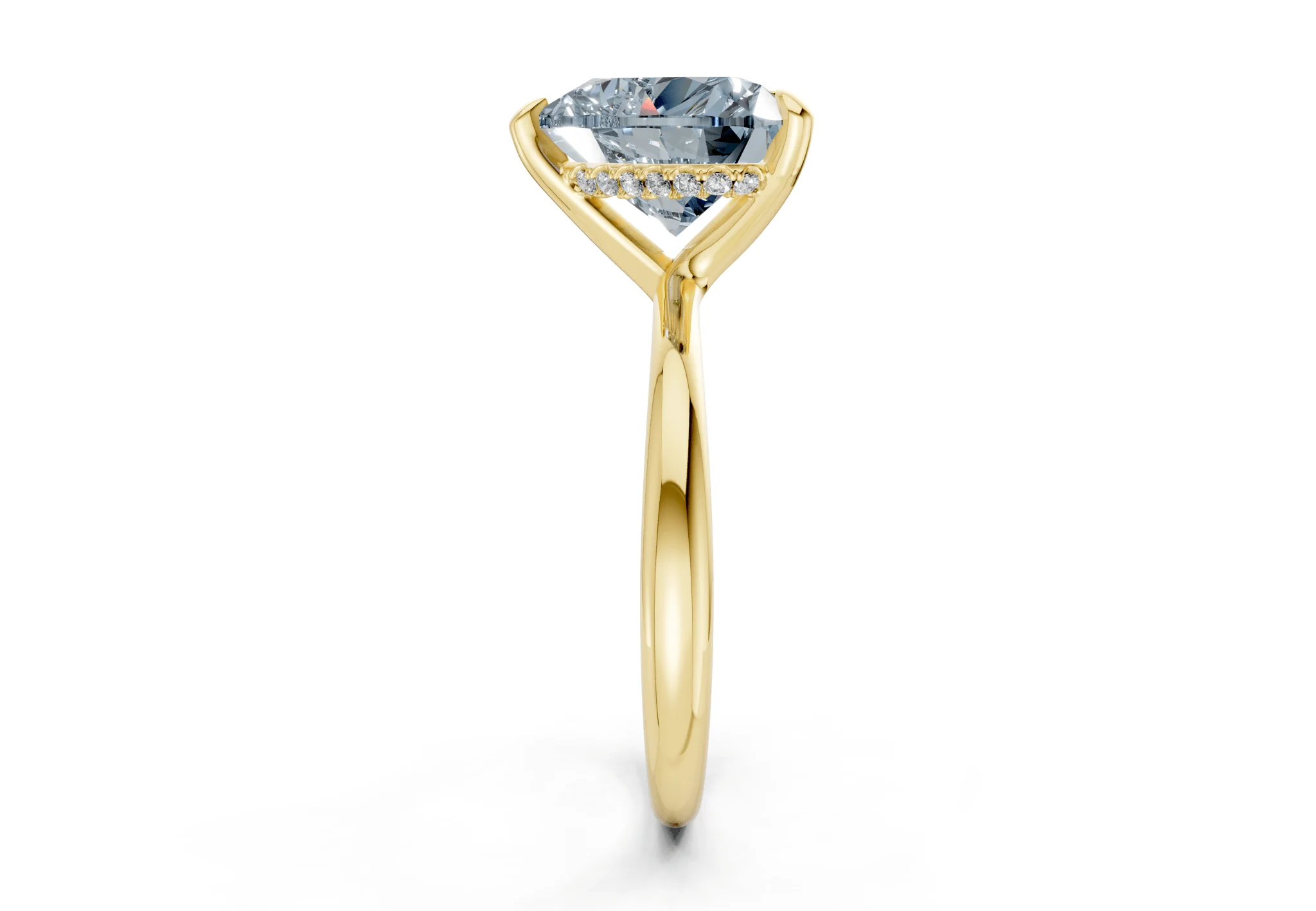 Marlowe Blue Diamond Solitaire Heart Cut 1.6mm Engagement Ring - Image 3