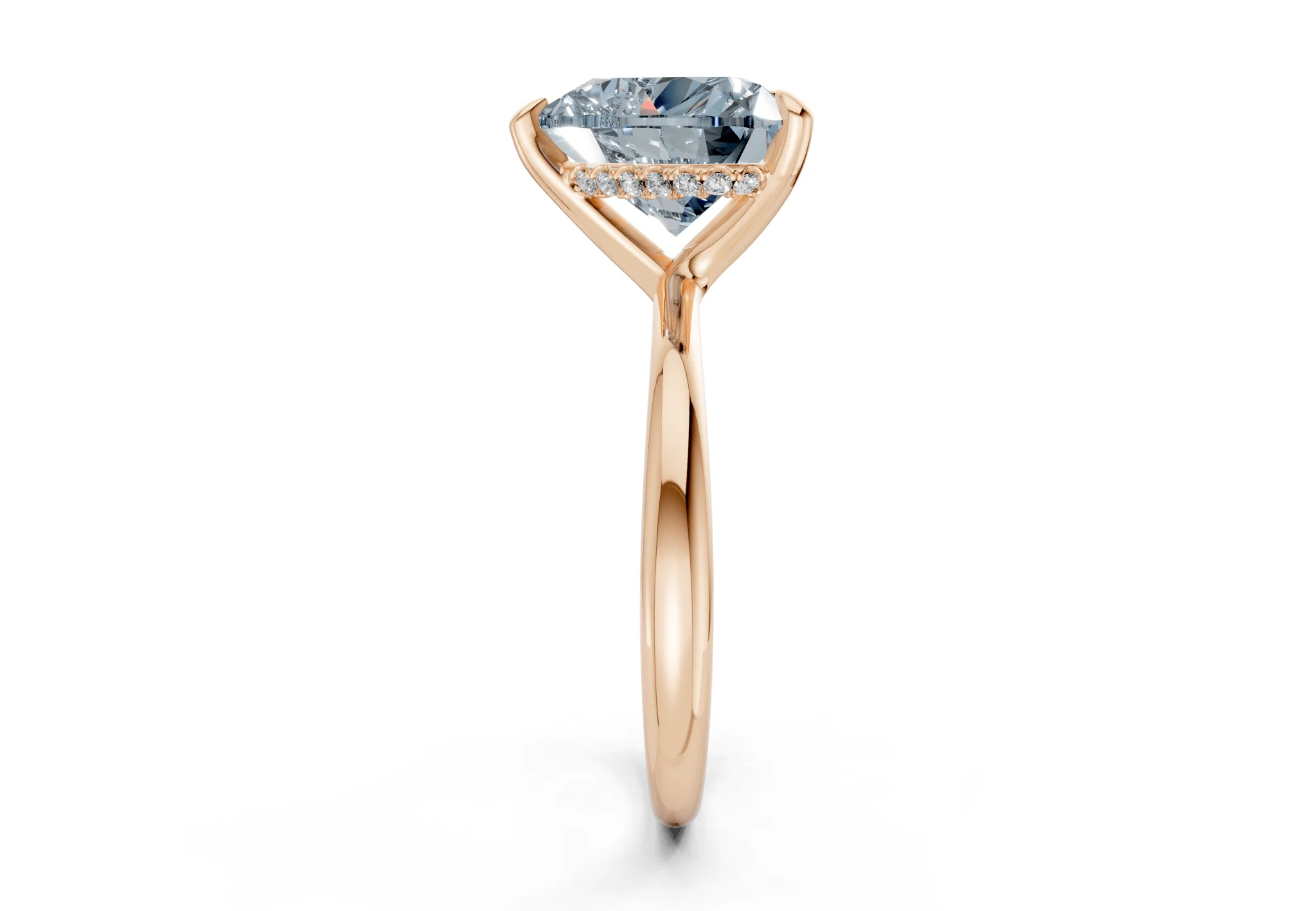 Marlowe Blue Diamond Solitaire Heart Cut 1.6mm Engagement Ring - Image 6
